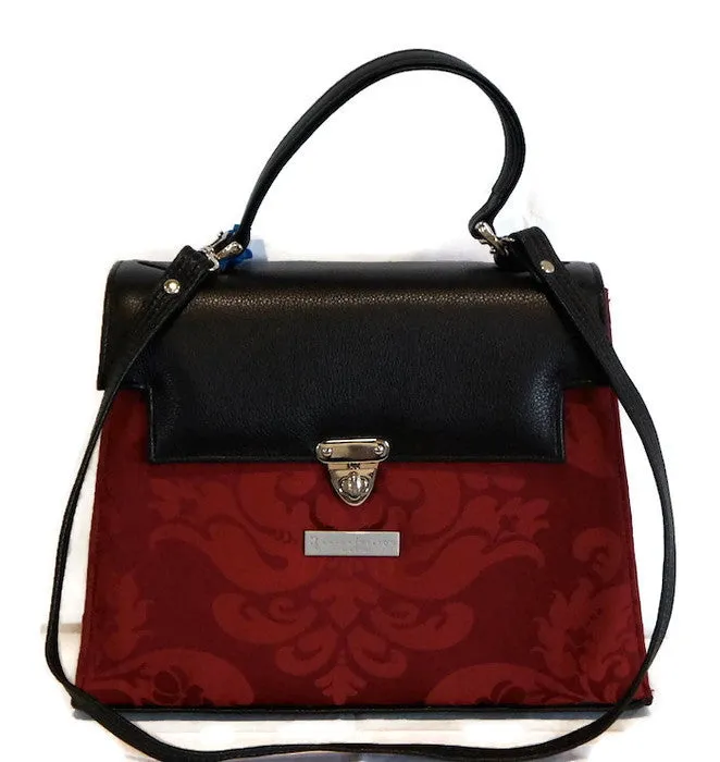 4072  Kelly Bag /Red Silk Damask