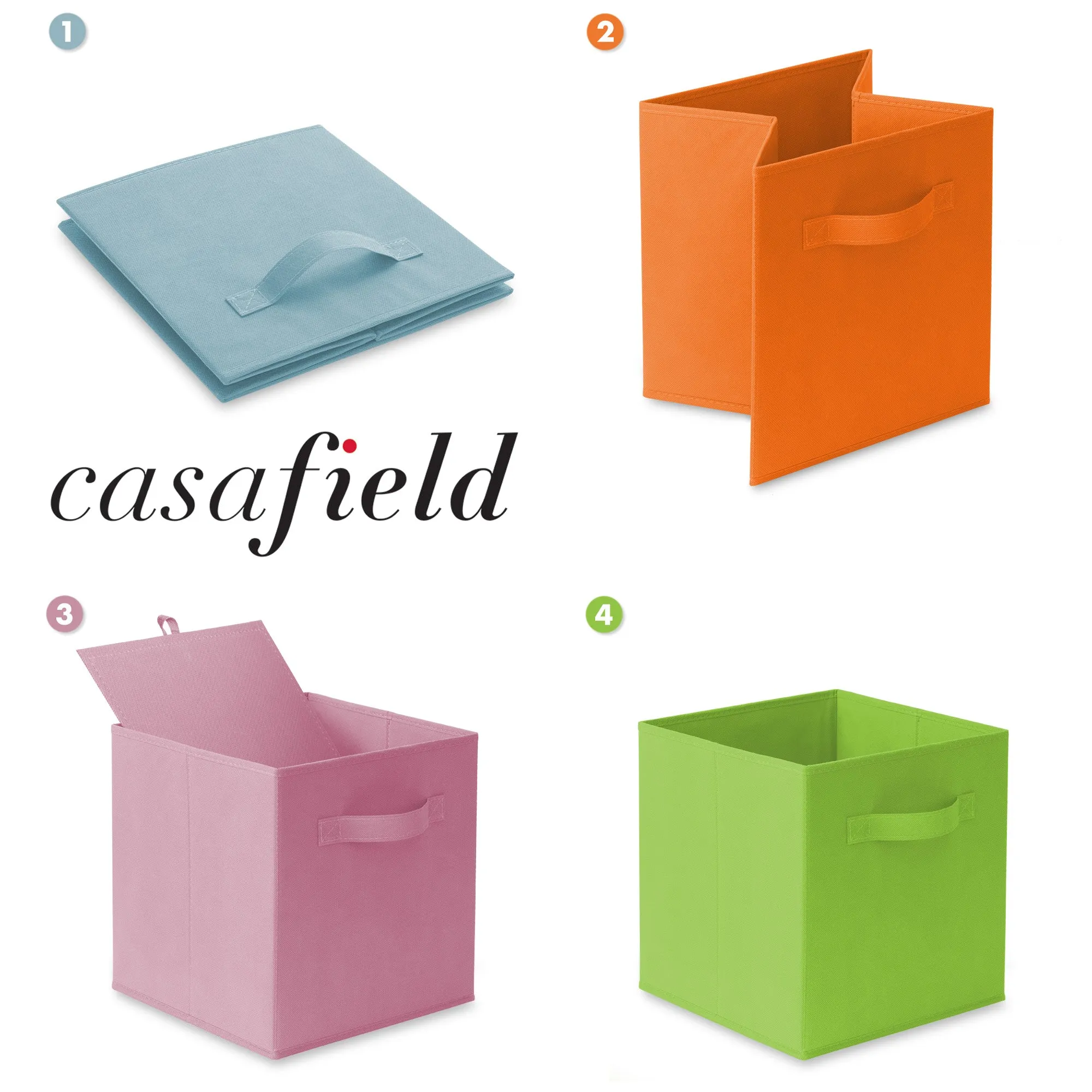 6 Pack Collapsible Fabric Cubes, Storage Bins