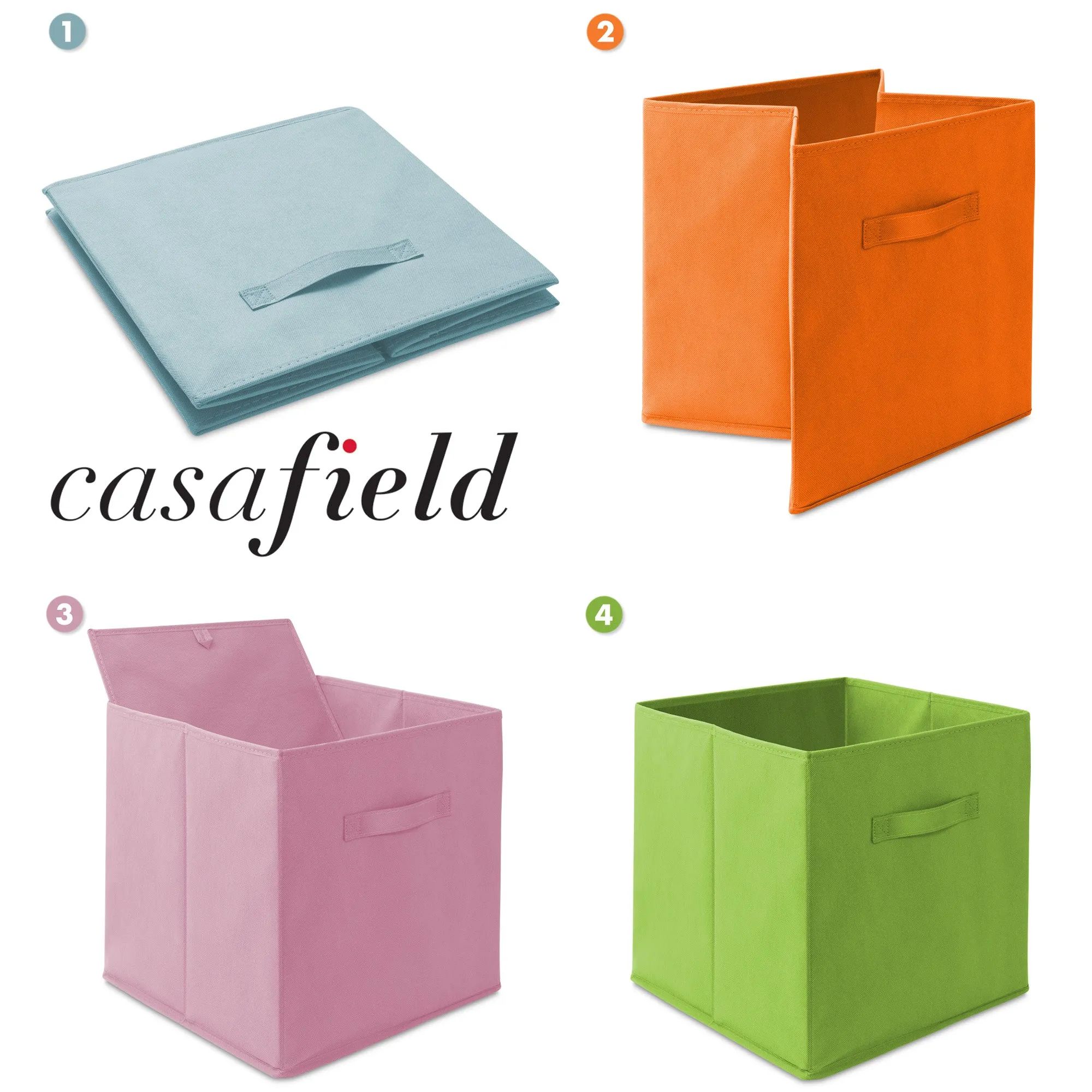 6 Pack Collapsible Fabric Cubes, Storage Bins