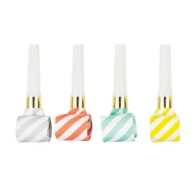 8 Striped Party Squawker Blowouts