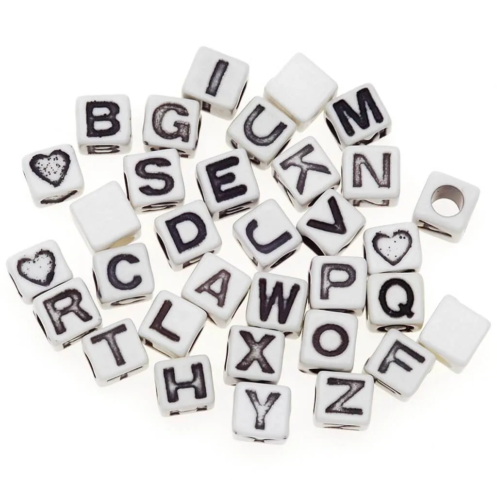 Alphabet Beads White Dice