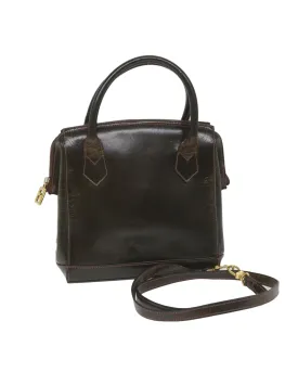 Authentic Brown Leather 2-Way Hand Bag by Fendi