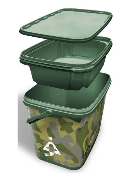 Bait Tech 8L Utility Camo Bucket with Insert Tray