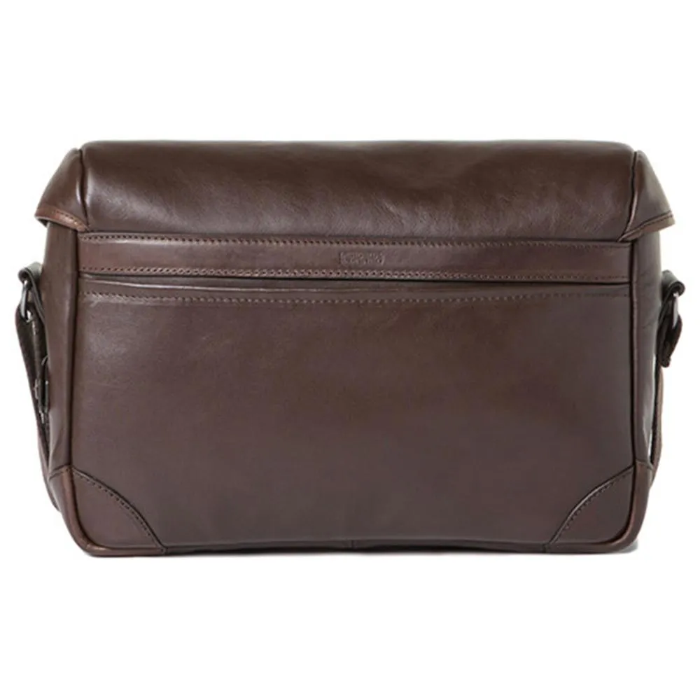 Barber Shop Small Messenger "Pageboy" Camera Bag (Smooth Leather, Dark Brown)