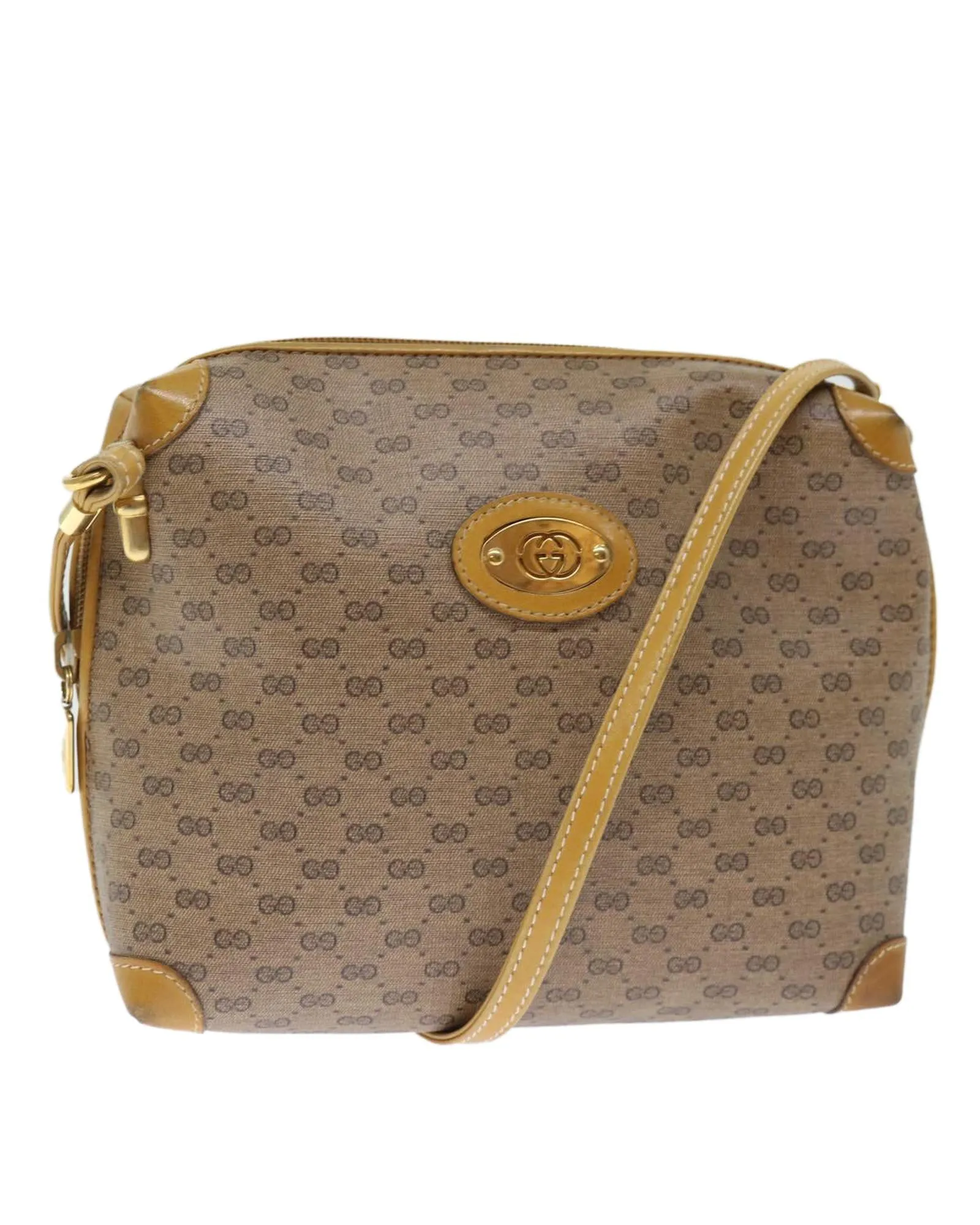 Beige Micro GG Supreme Shoulder Bag with Shoulder Drop