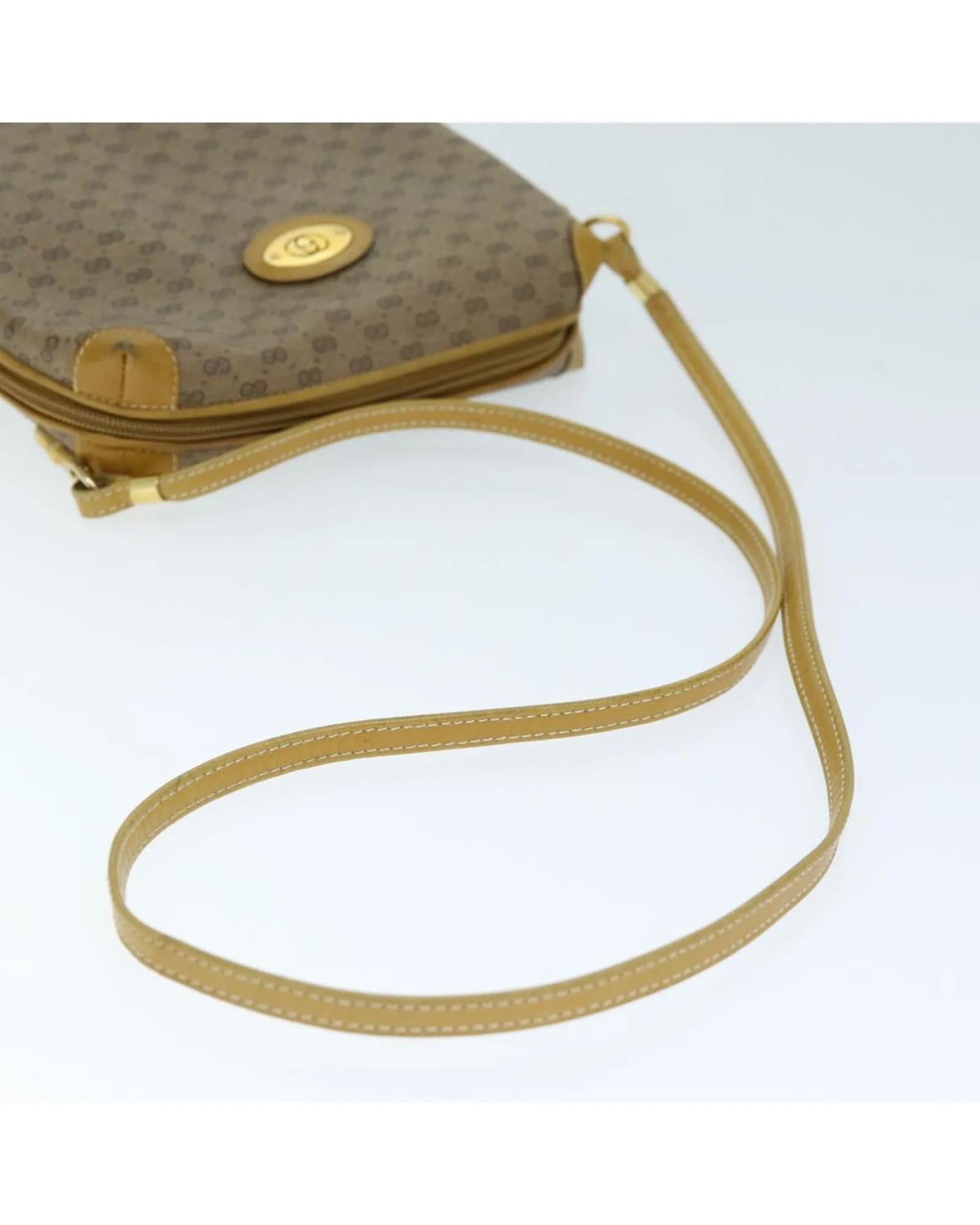 Beige Micro GG Supreme Shoulder Bag with Shoulder Drop