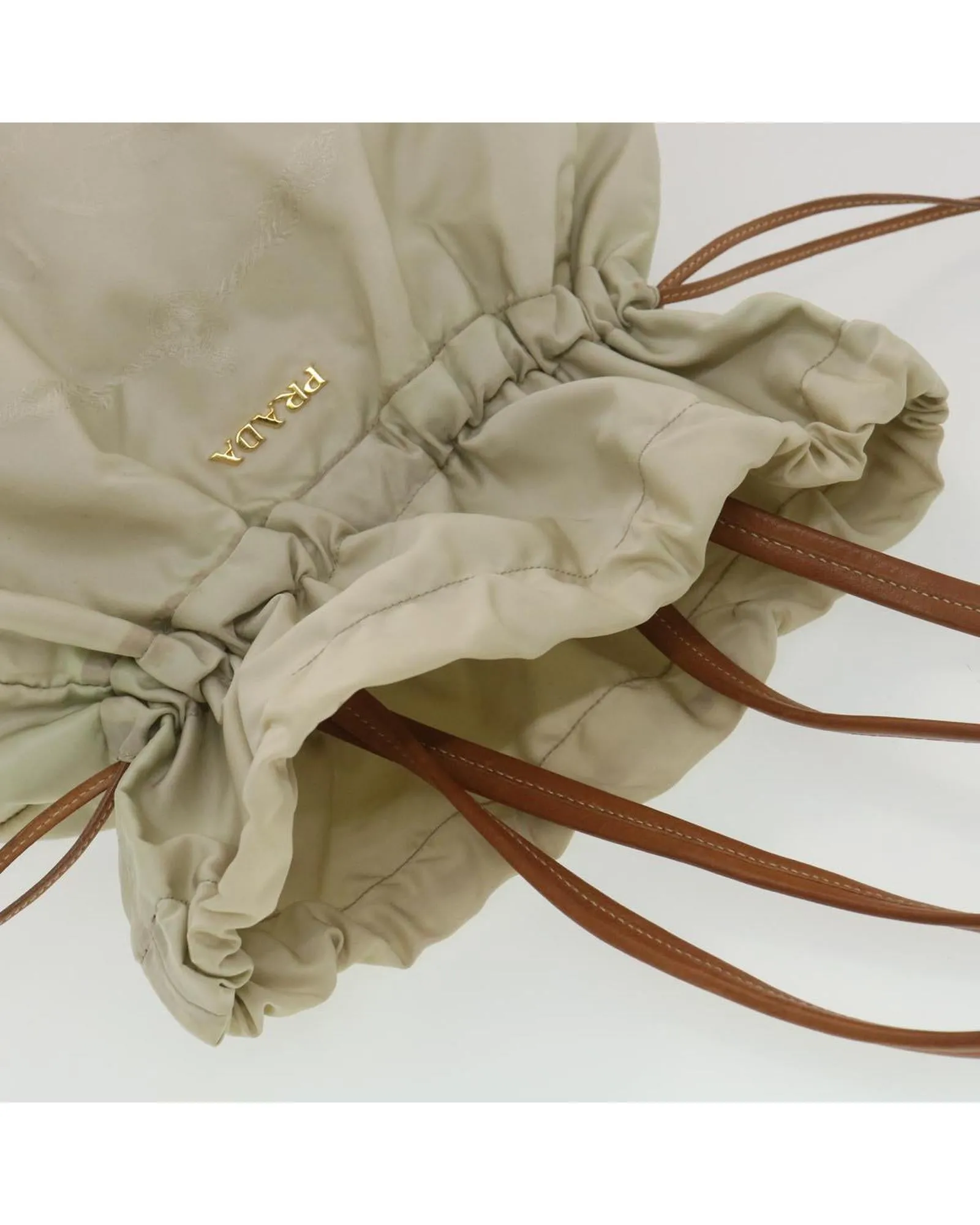 Beige Nylon Prada Shoulder Bag