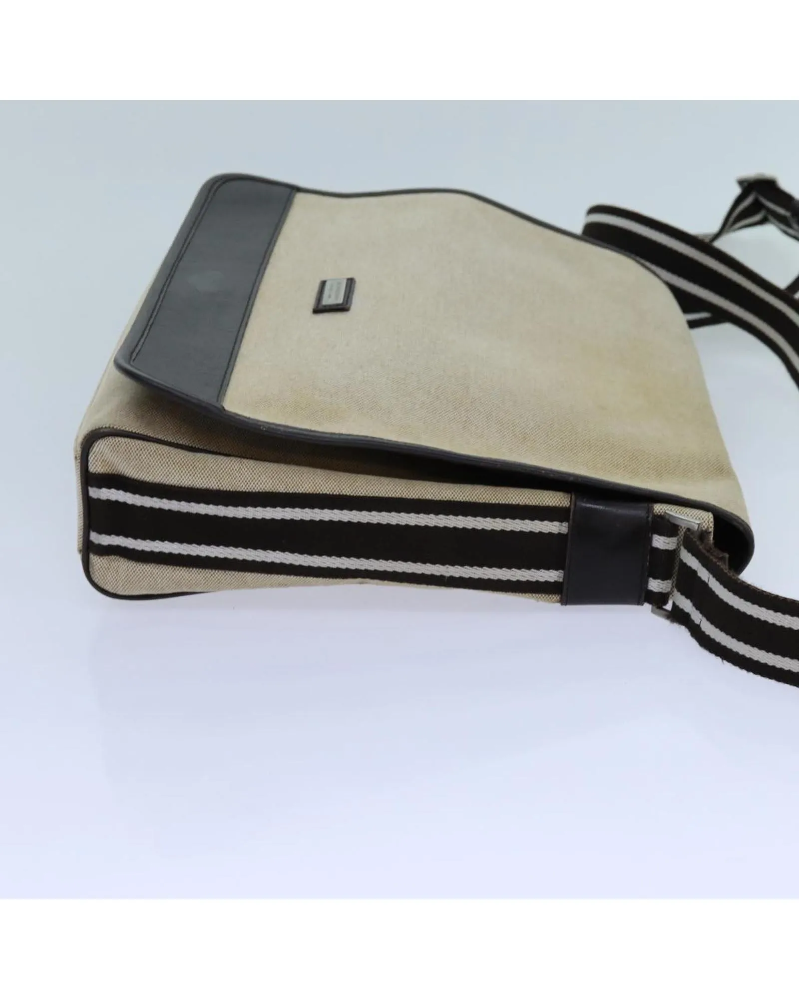 Black and Beige Nylon Leather Shoulder Bag Set by High-End Designer