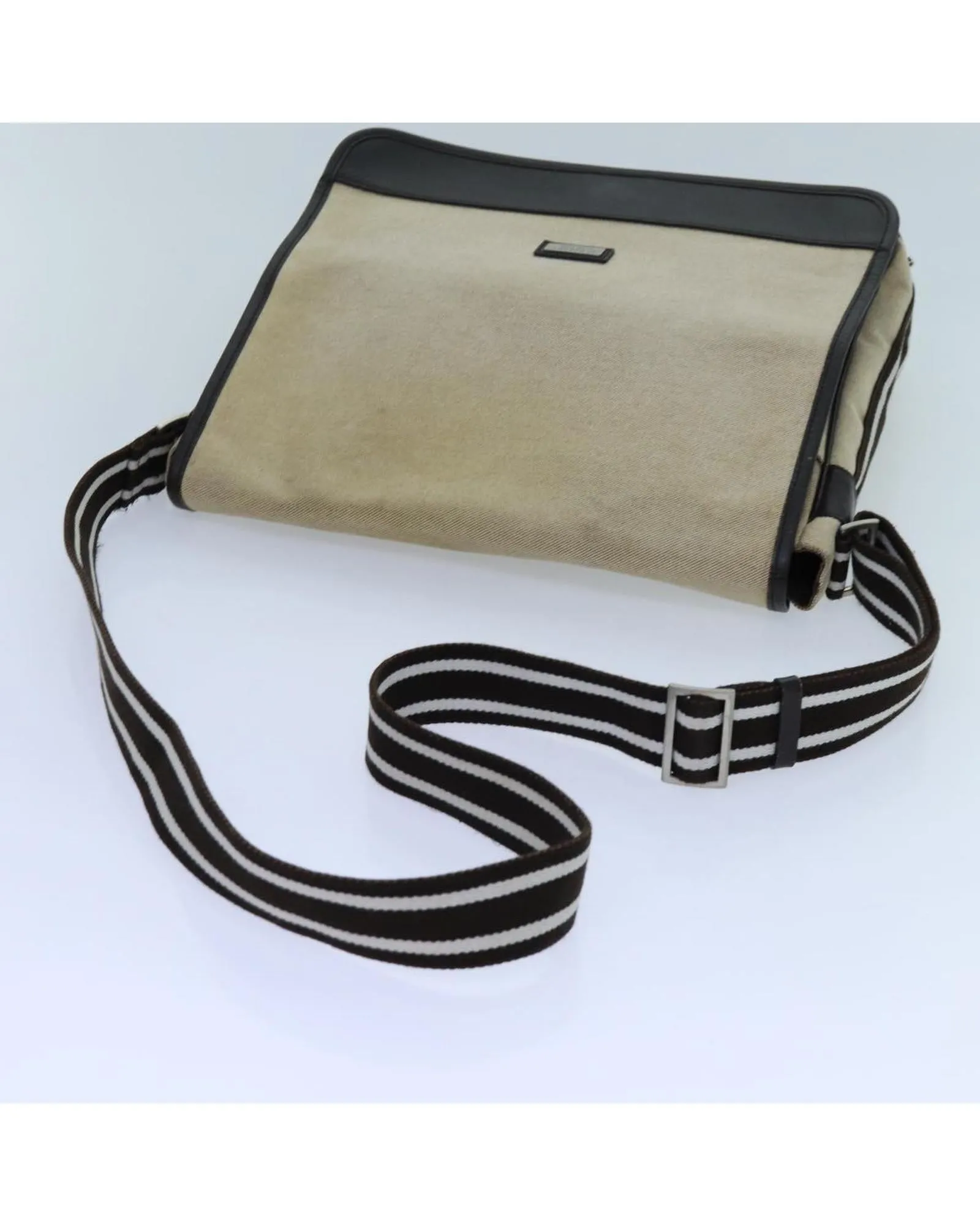 Black and Beige Nylon Leather Shoulder Bag Set by High-End Designer