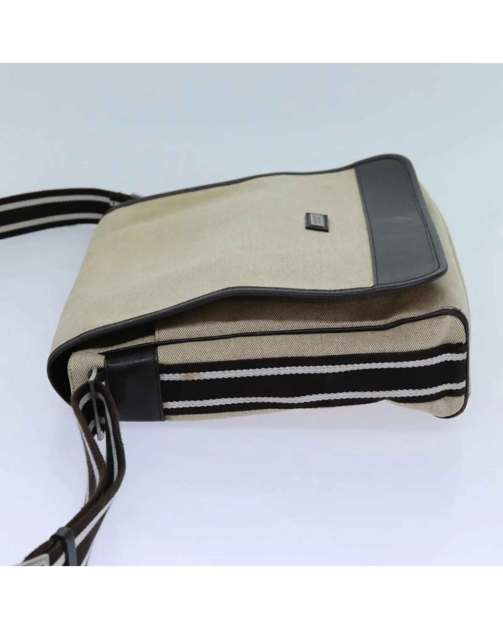 Black and Beige Nylon Leather Shoulder Bag Set by High-End Designer