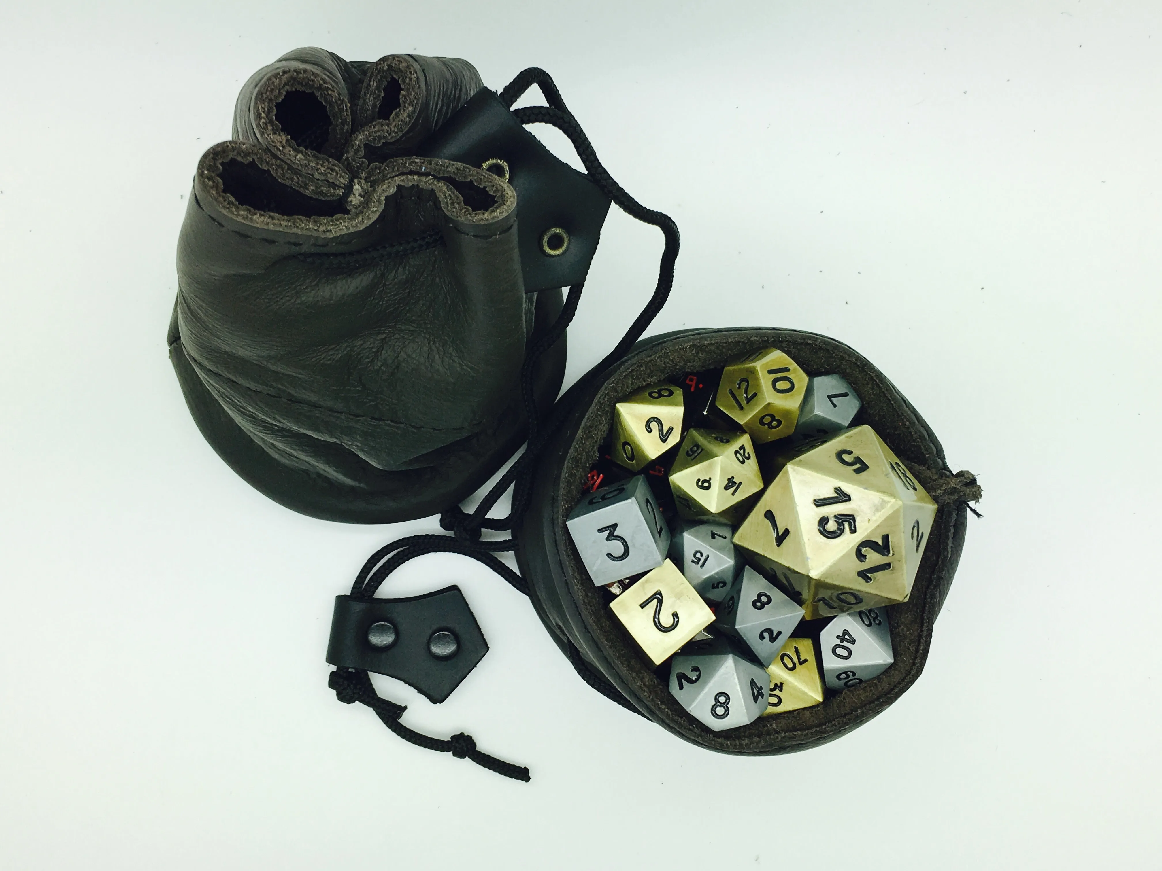 Black Leather Dice Bag / Dice Cup Transformer