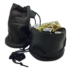 Black Leather Dice Bag / Dice Cup Transformer