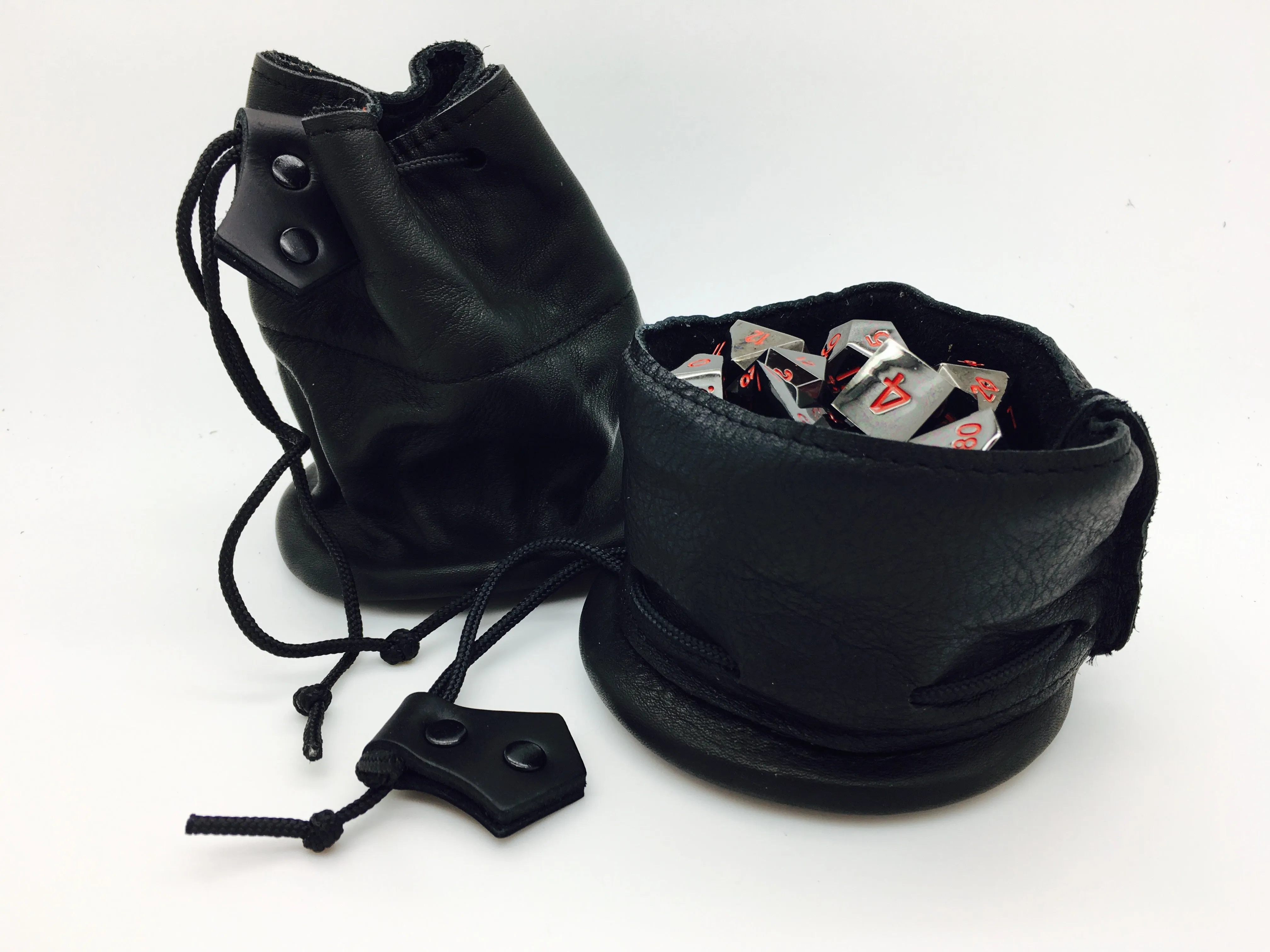 Black Leather Dice Bag / Dice Cup Transformer