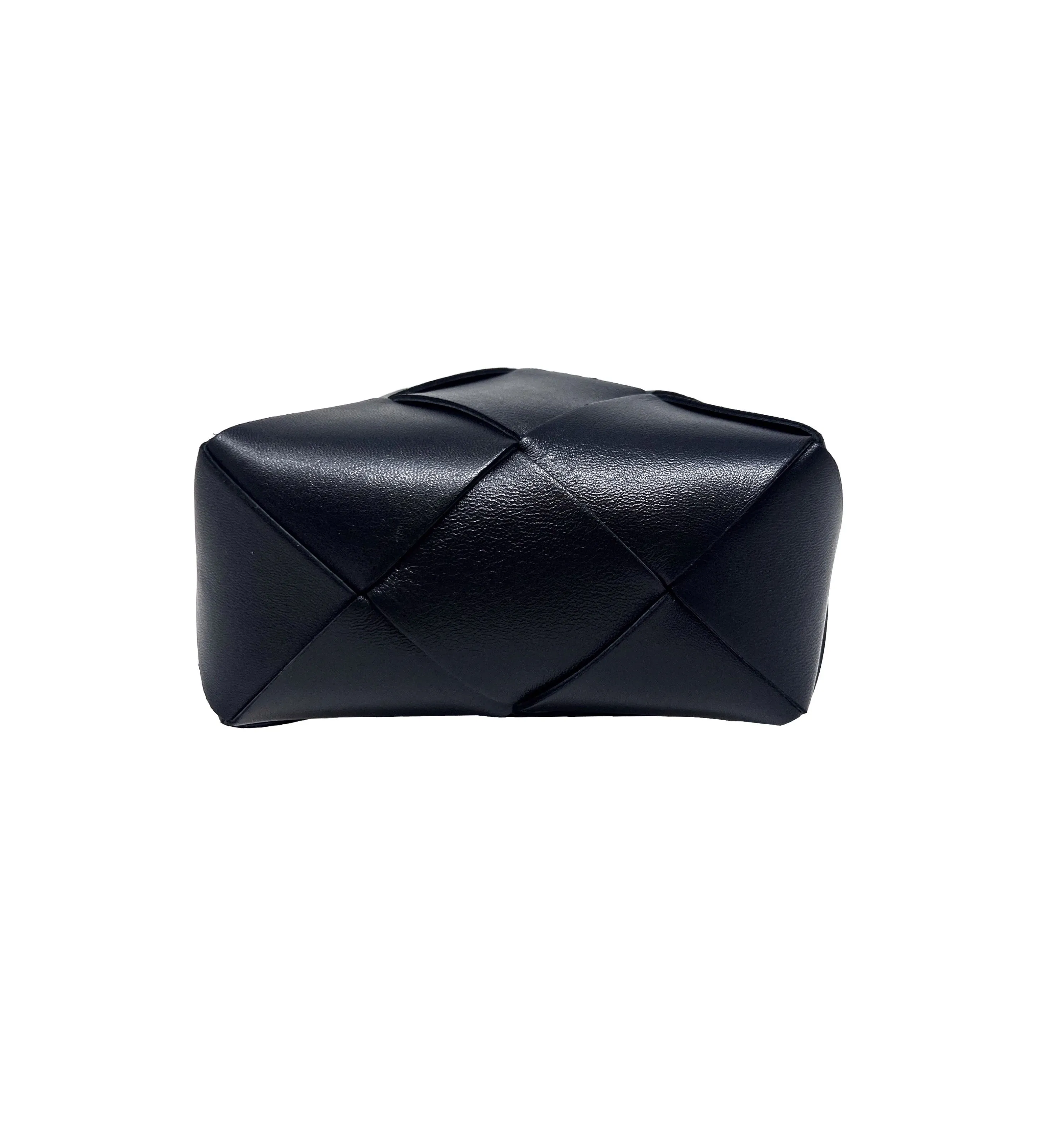 Bottega Veneta Black Intrecciato Lambskin Mini 'Cassette Camera' Bag