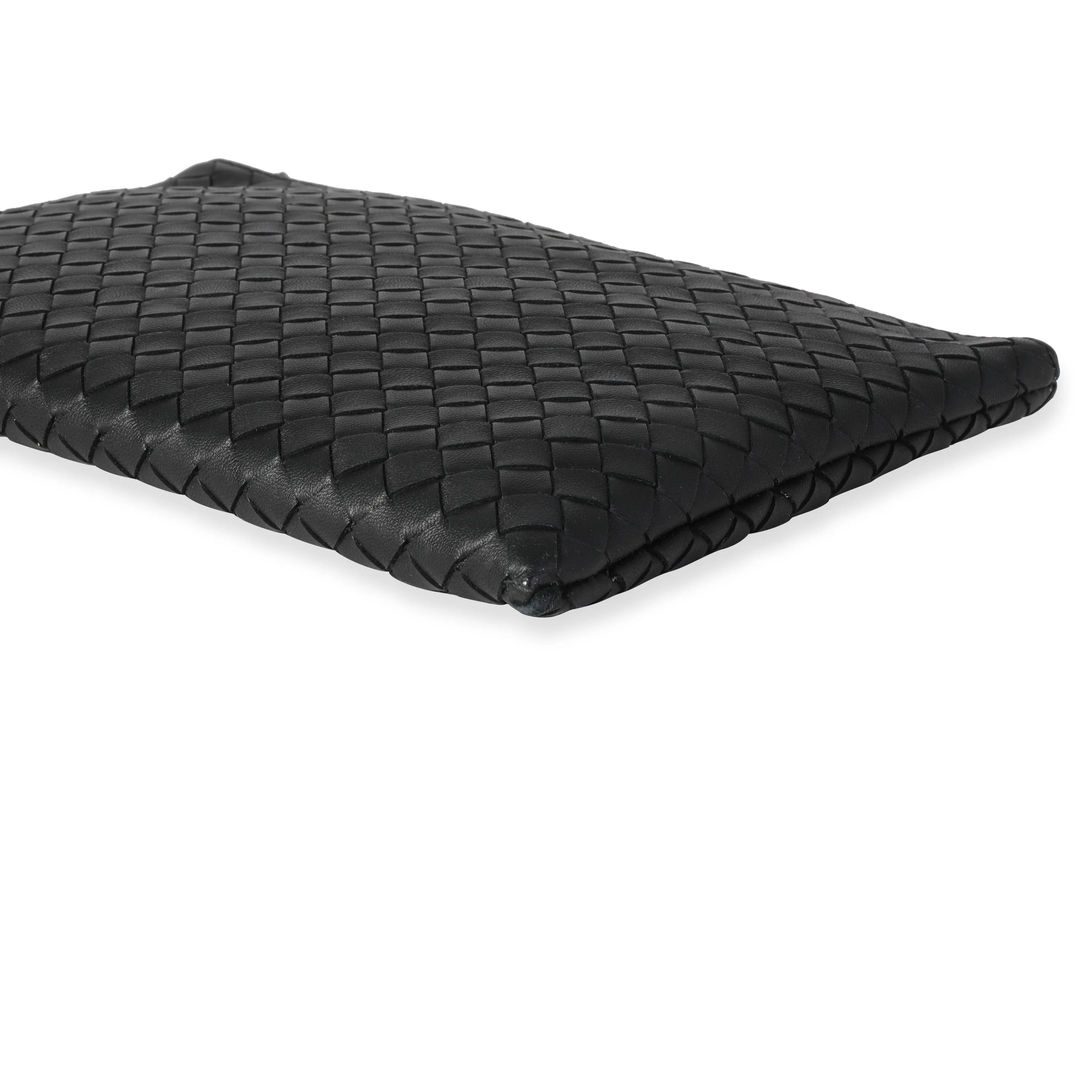 Bottega Veneta Black Intrecciato Leather Pouch