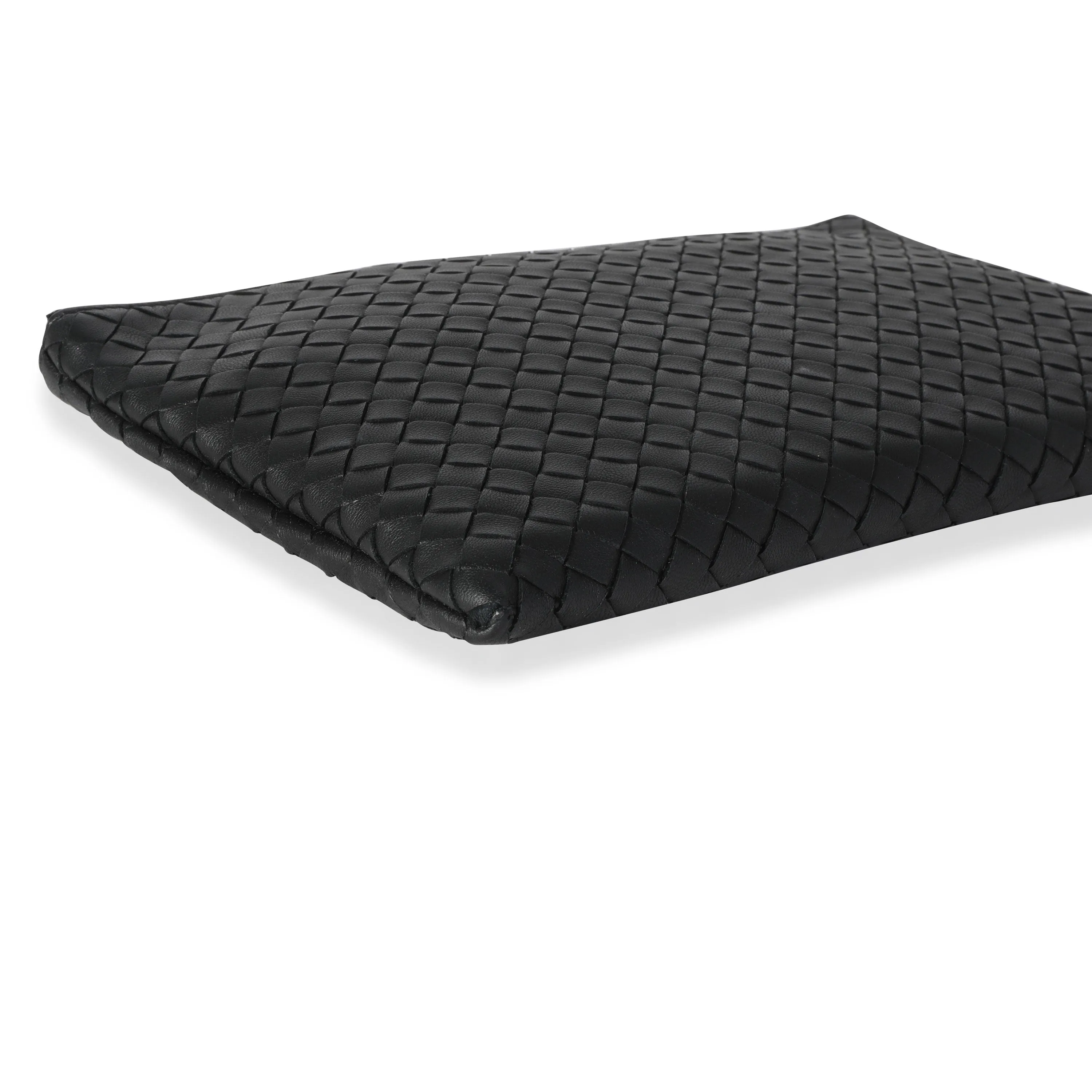 Bottega Veneta Black Intrecciato Leather Pouch