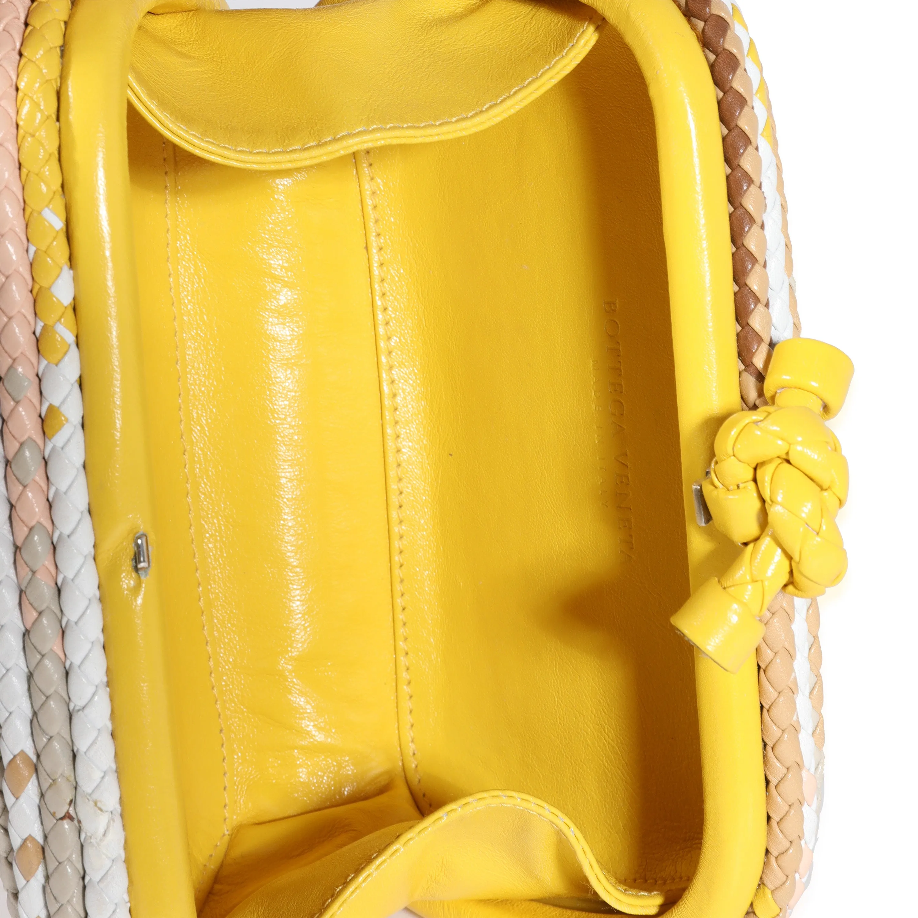 Bottega Veneta Multicolor Braided Intrecciato Knot Clutch