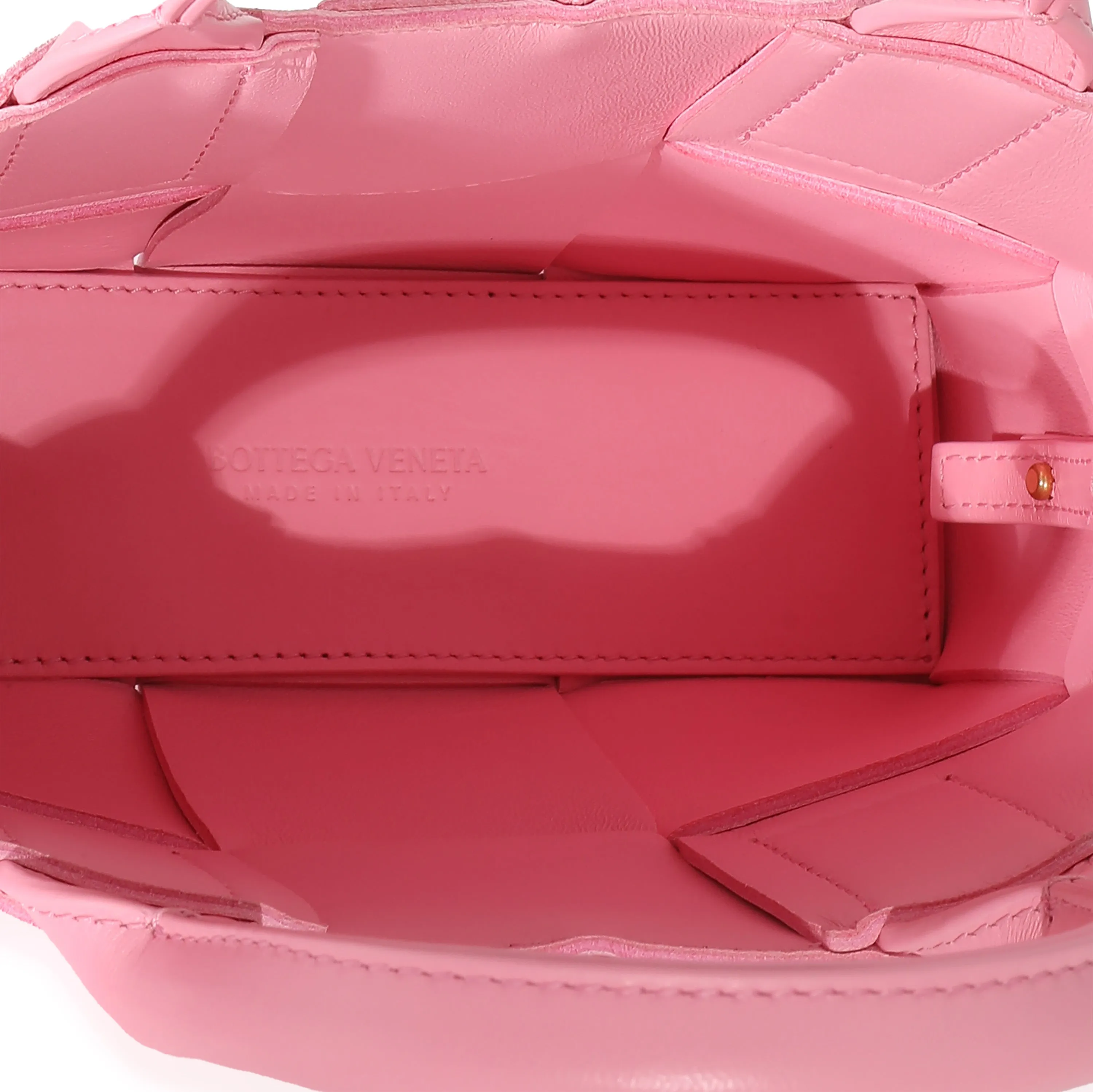 Bottega Veneta Pink Intrecciato Lambskin Candy Arco Tote