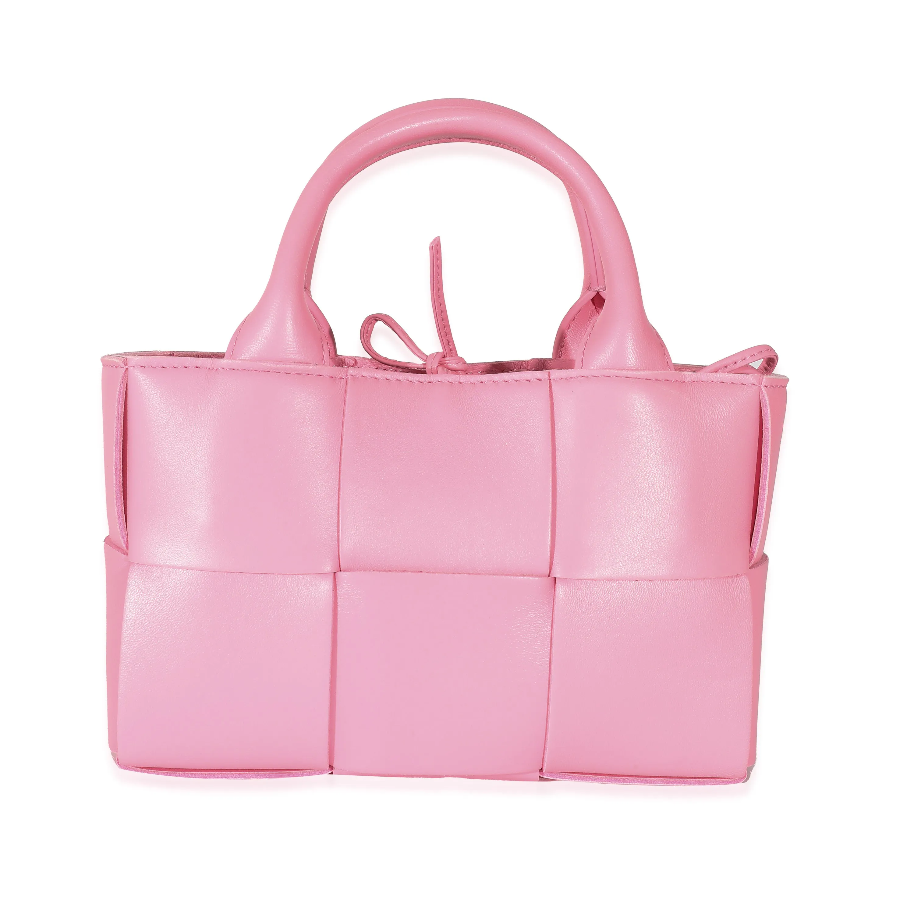 Bottega Veneta Pink Intrecciato Lambskin Candy Arco Tote