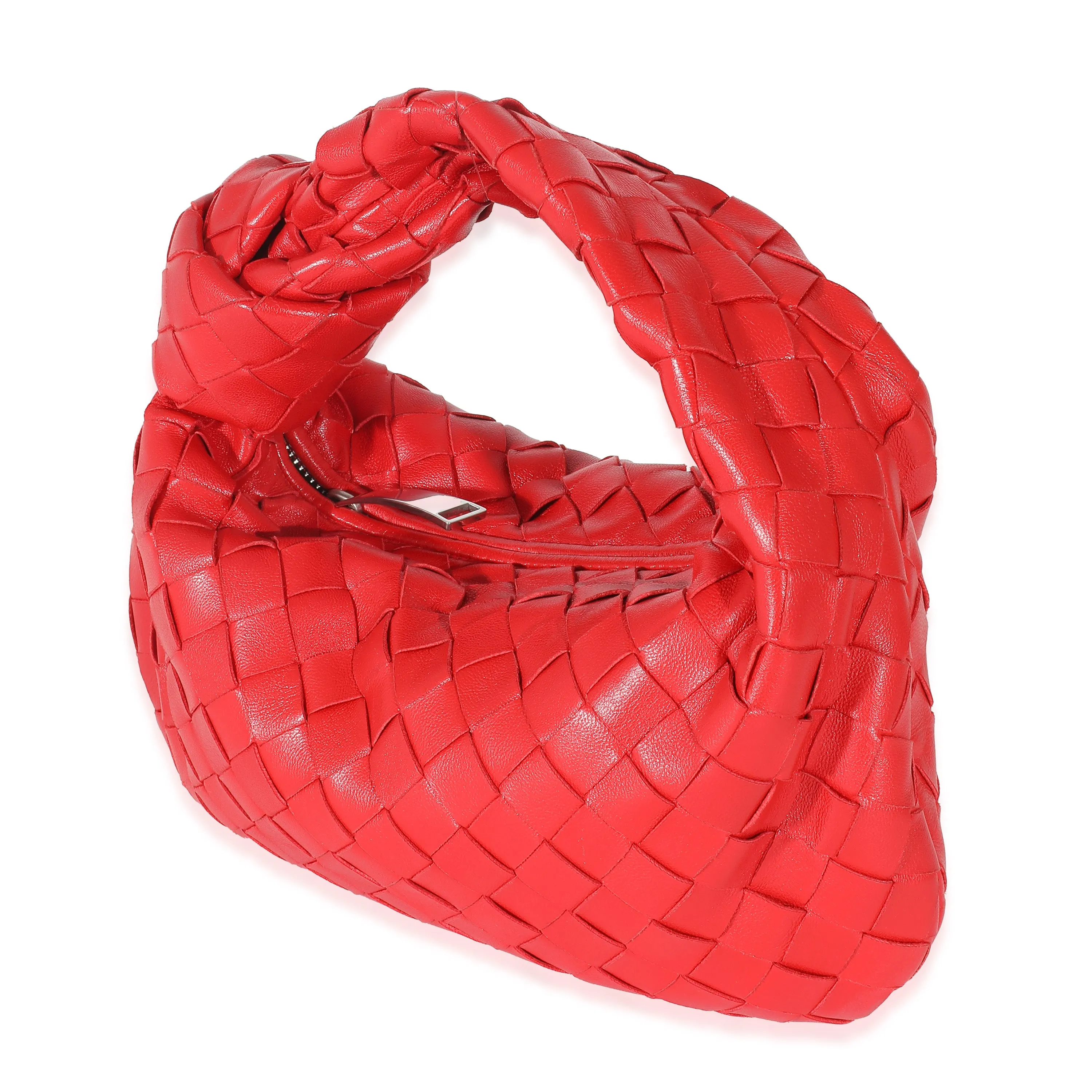 Bottega Veneta Red Nappa Intrecciato Mini Jodie