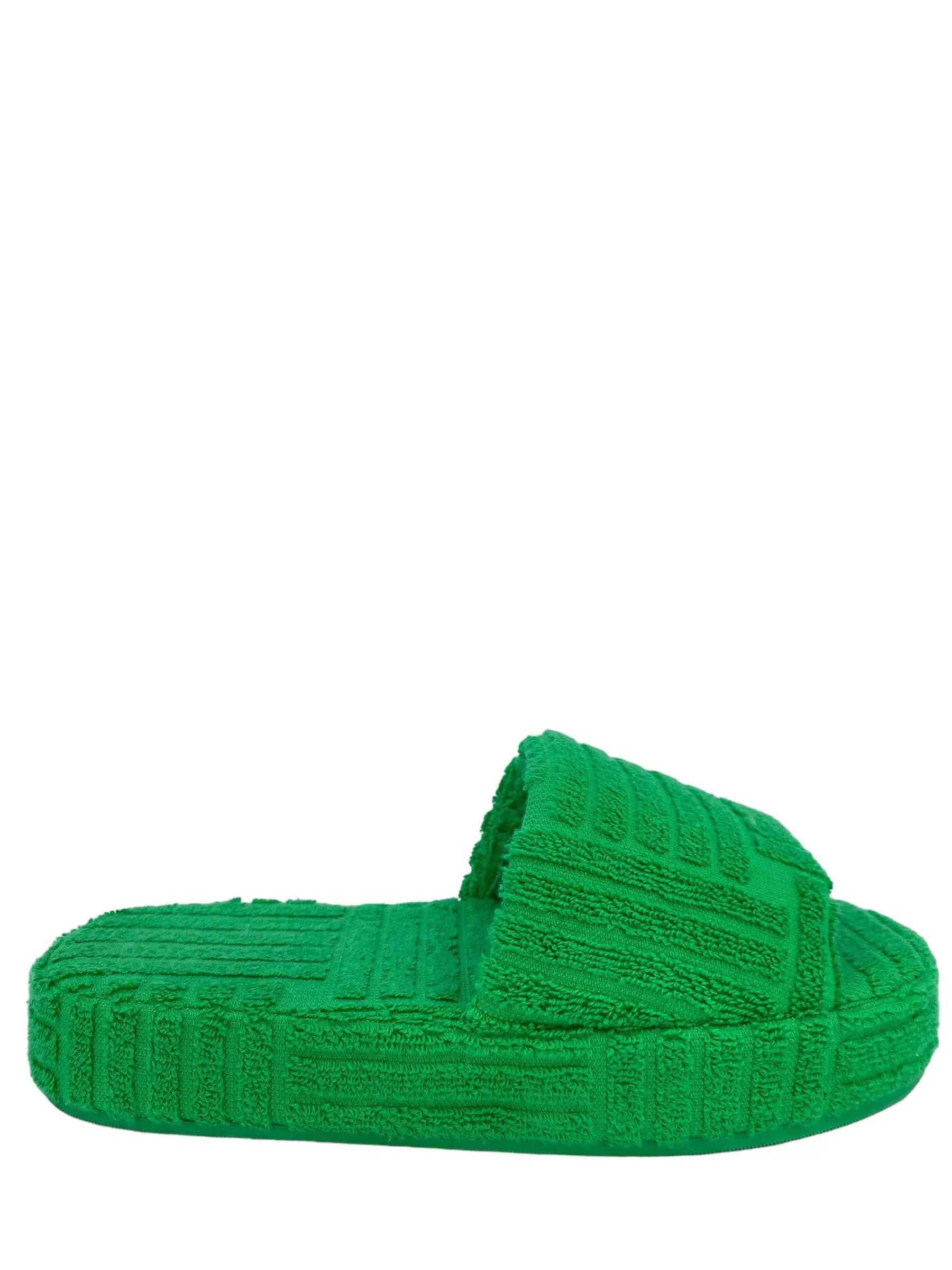 Bottega Veneta Resort Sponge Slide in Green Cotton Size 7