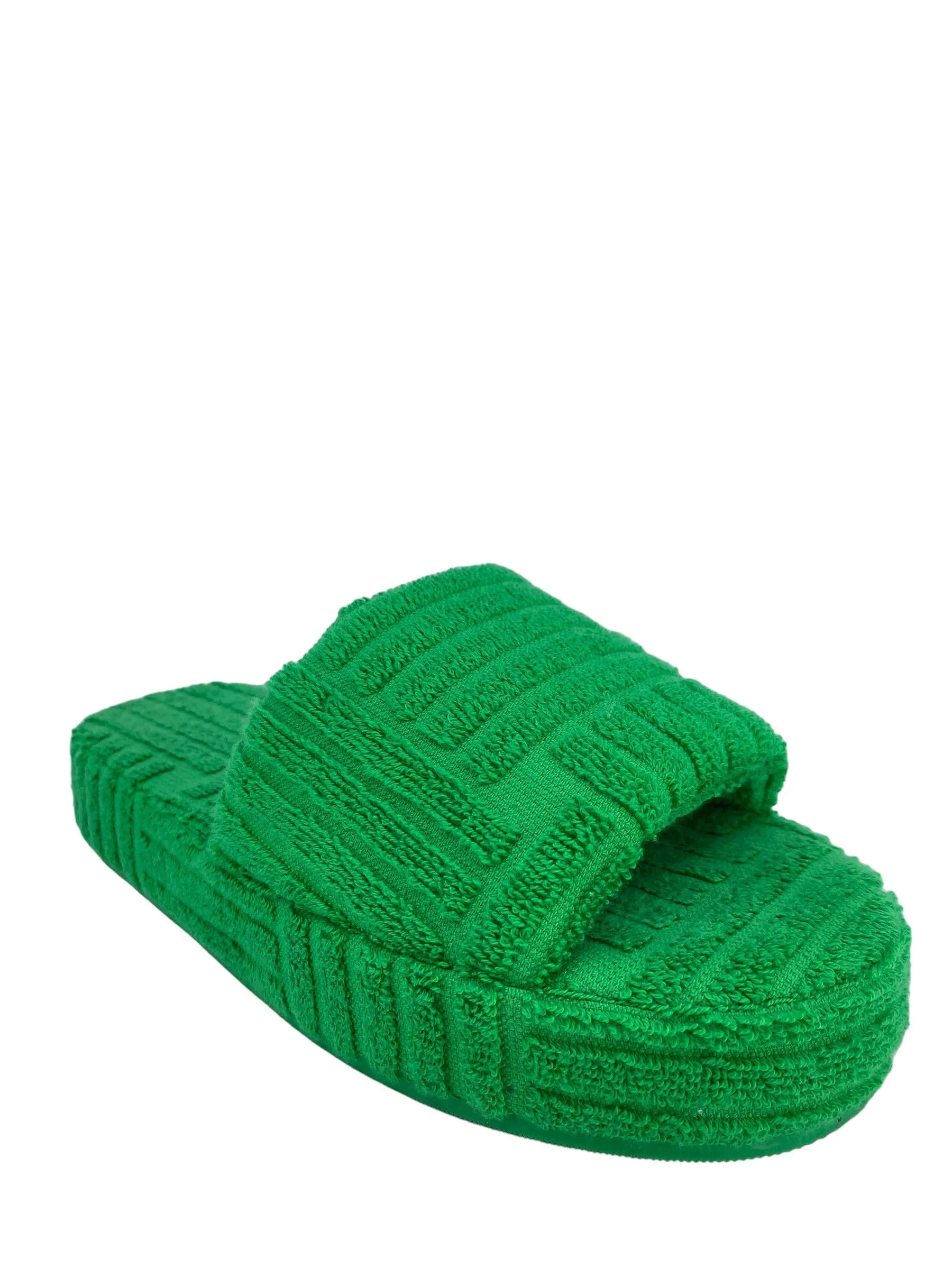 Bottega Veneta Resort Sponge Slide in Green Cotton Size 7