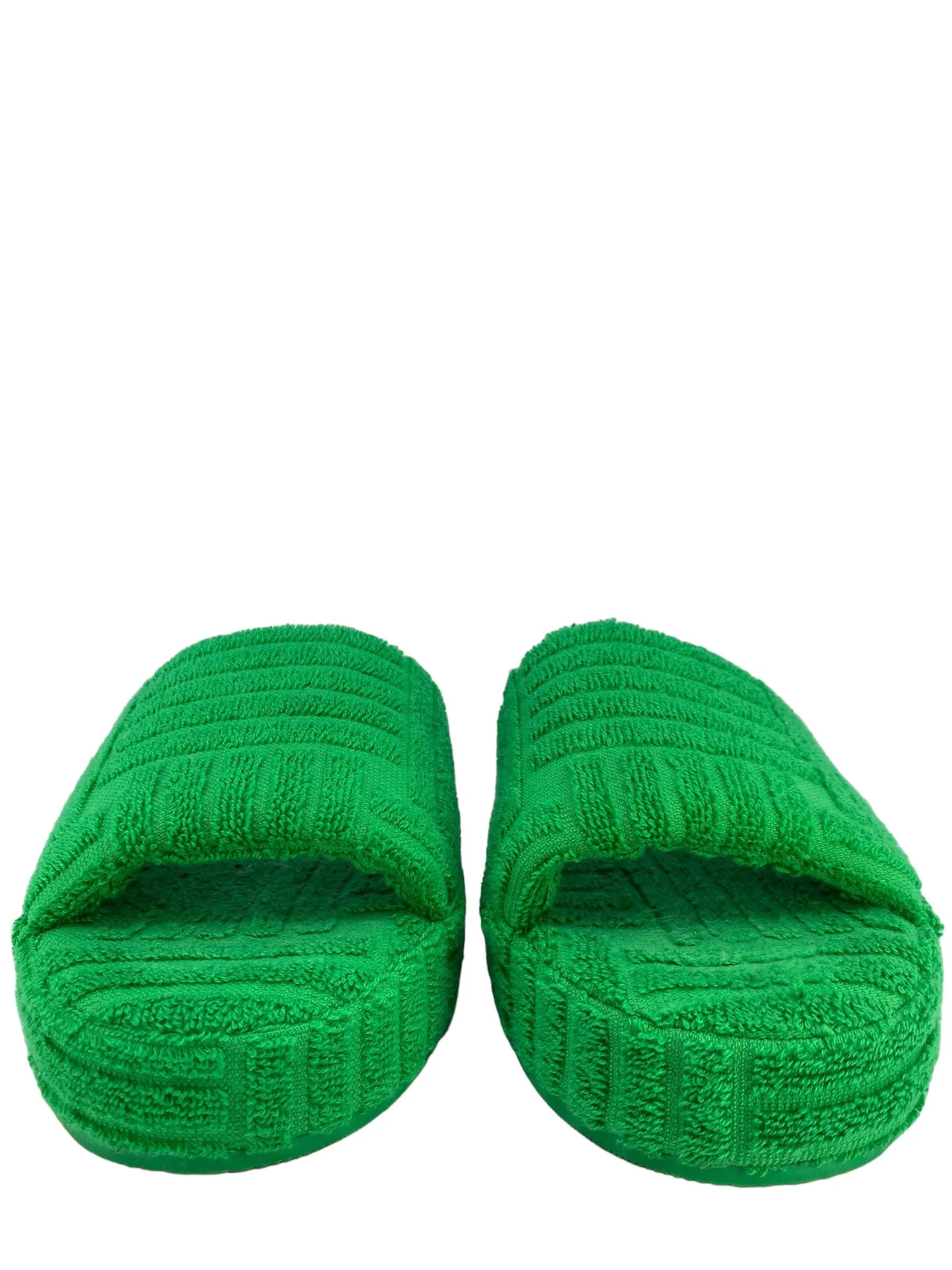 Bottega Veneta Resort Sponge Slide in Green Cotton Size 7