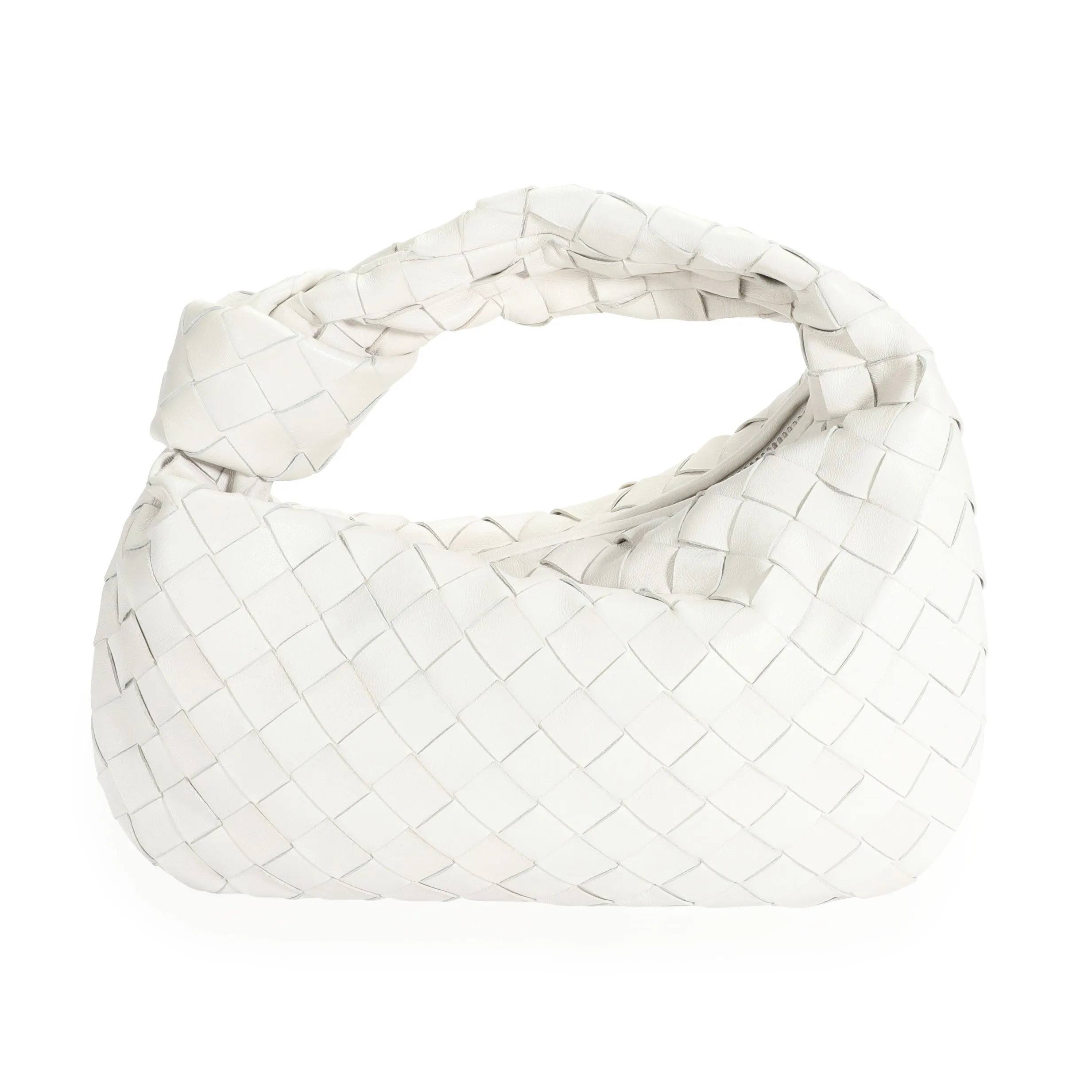 Bottega Veneta White Intrecciato Leather Mini Jodie Bag