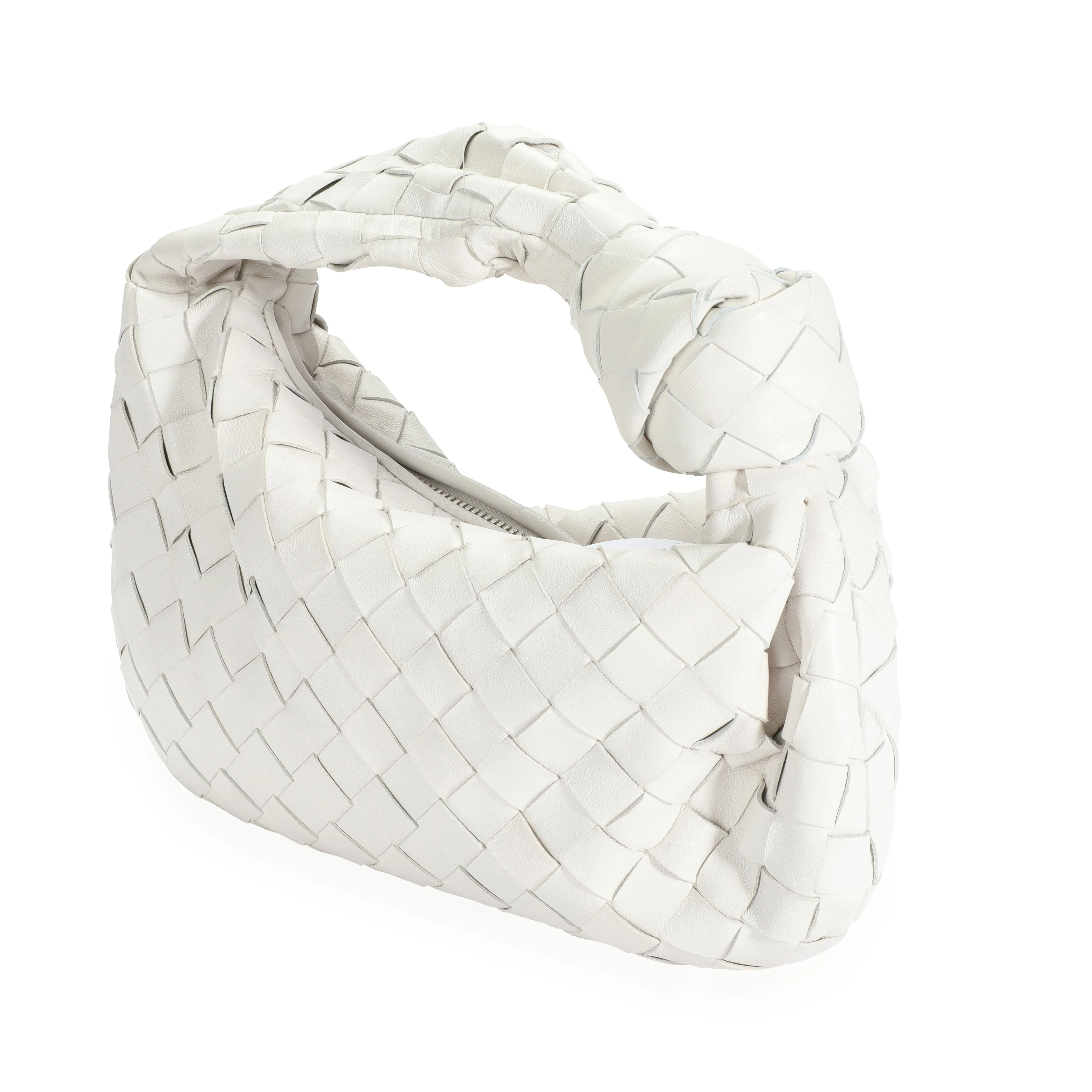 Bottega Veneta White Intrecciato Leather Mini Jodie Bag