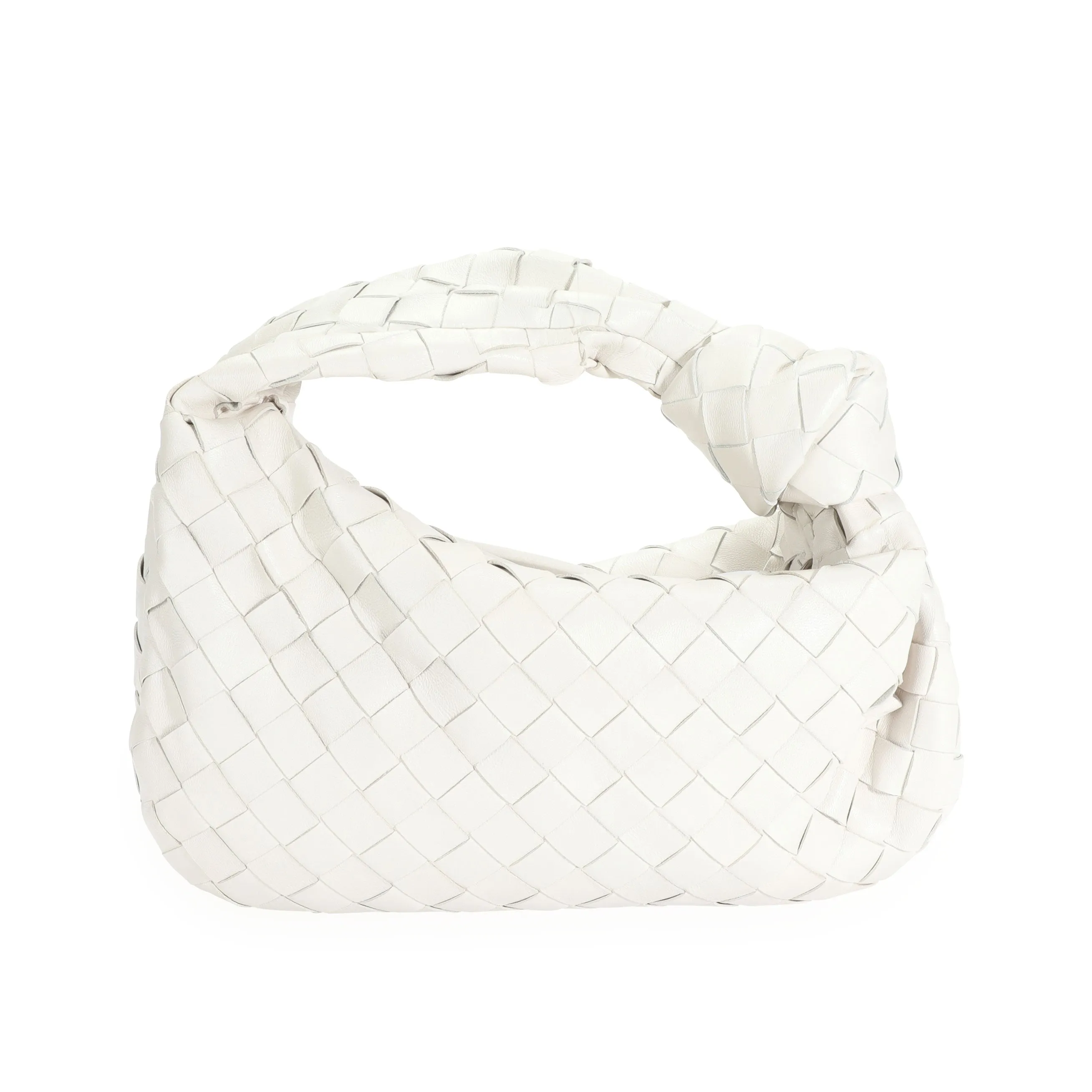 Bottega Veneta White Intrecciato Leather Mini Jodie Bag