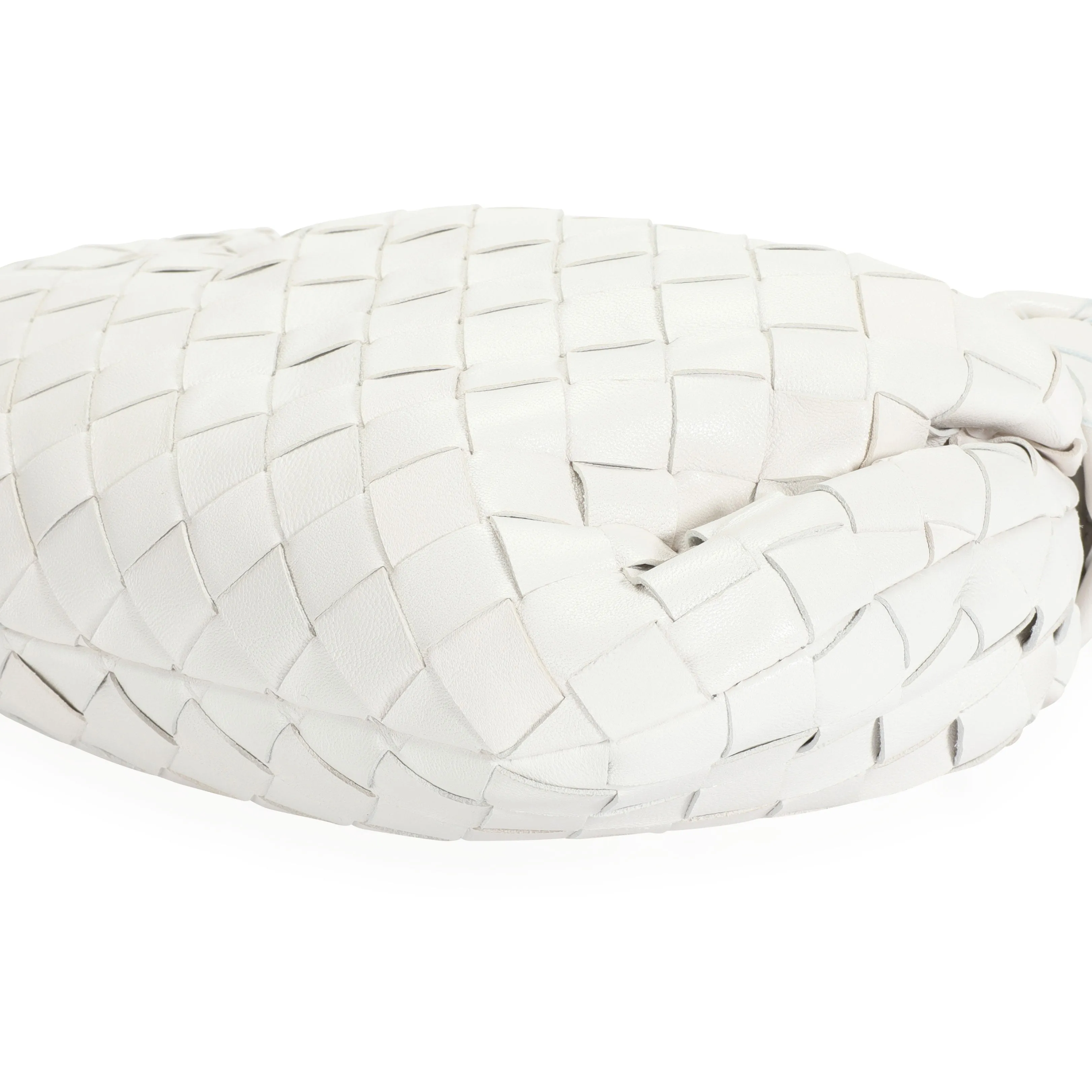 Bottega Veneta White Intrecciato Leather Mini Jodie Bag