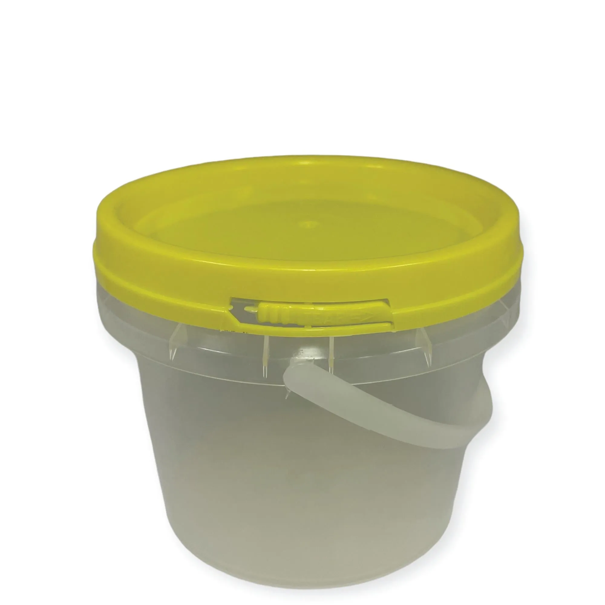 Bulk 100 x 0.8L Honey Bucket with Lid - 1Kg Clear Tamper Proof Plastic Tub