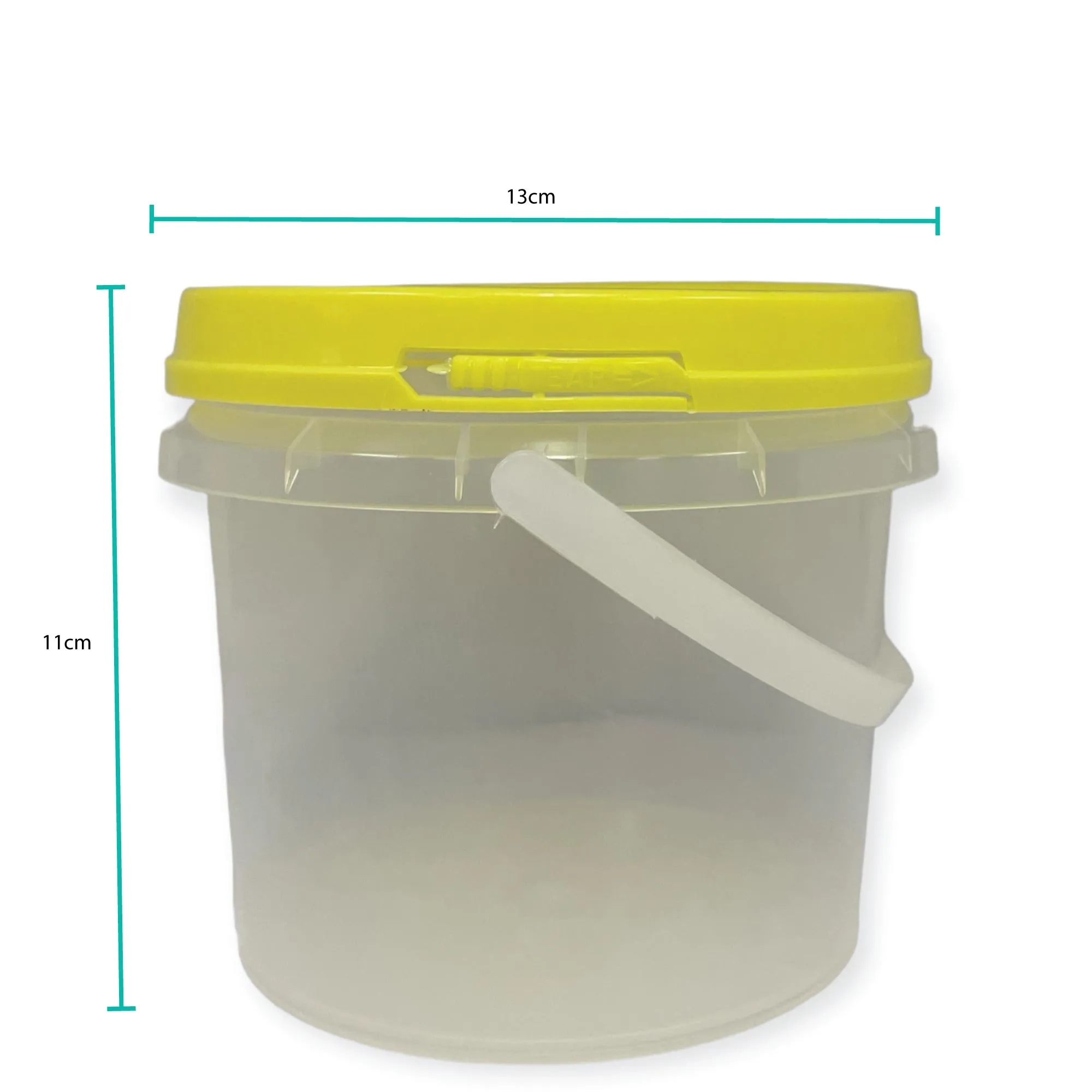 Bulk 100 x 0.8L Honey Bucket with Lid - 1Kg Clear Tamper Proof Plastic Tub