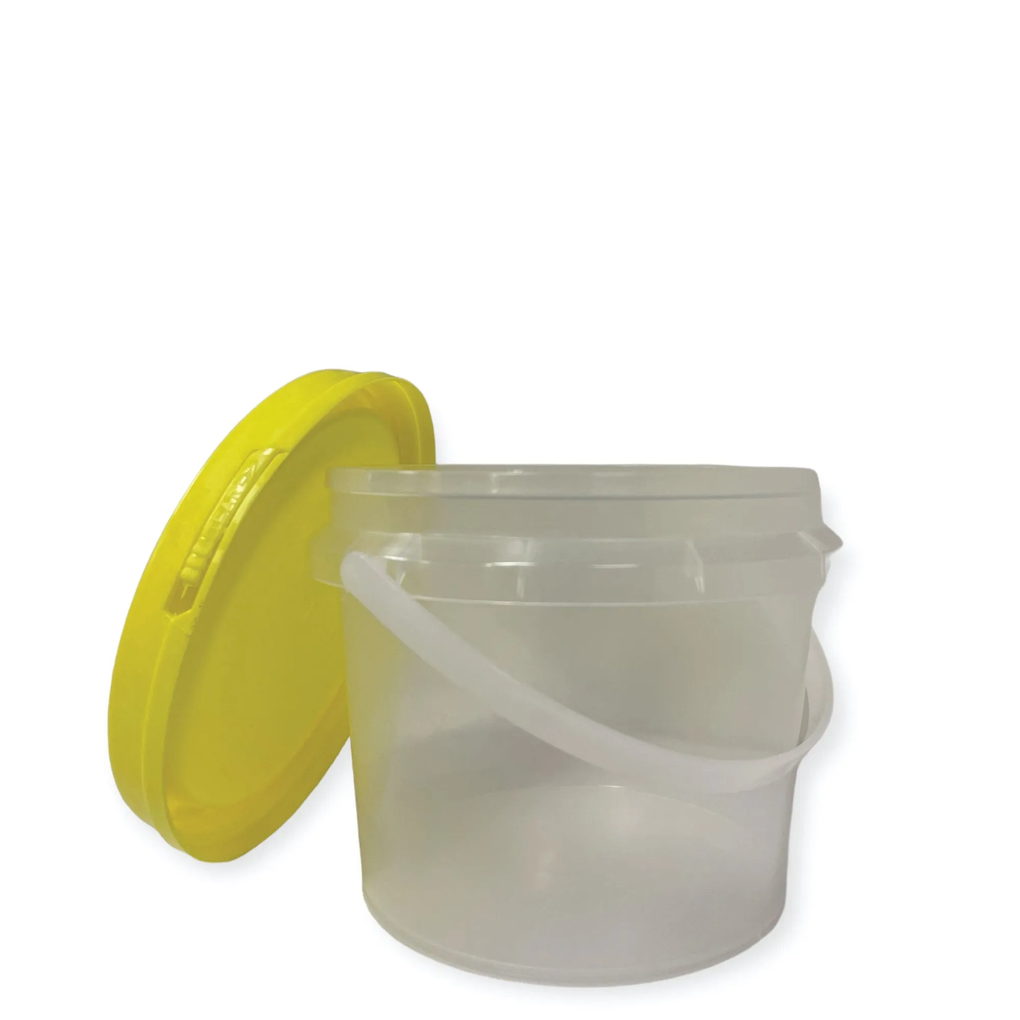 Bulk 100 x 0.8L Honey Bucket with Lid - 1Kg Clear Tamper Proof Plastic Tub