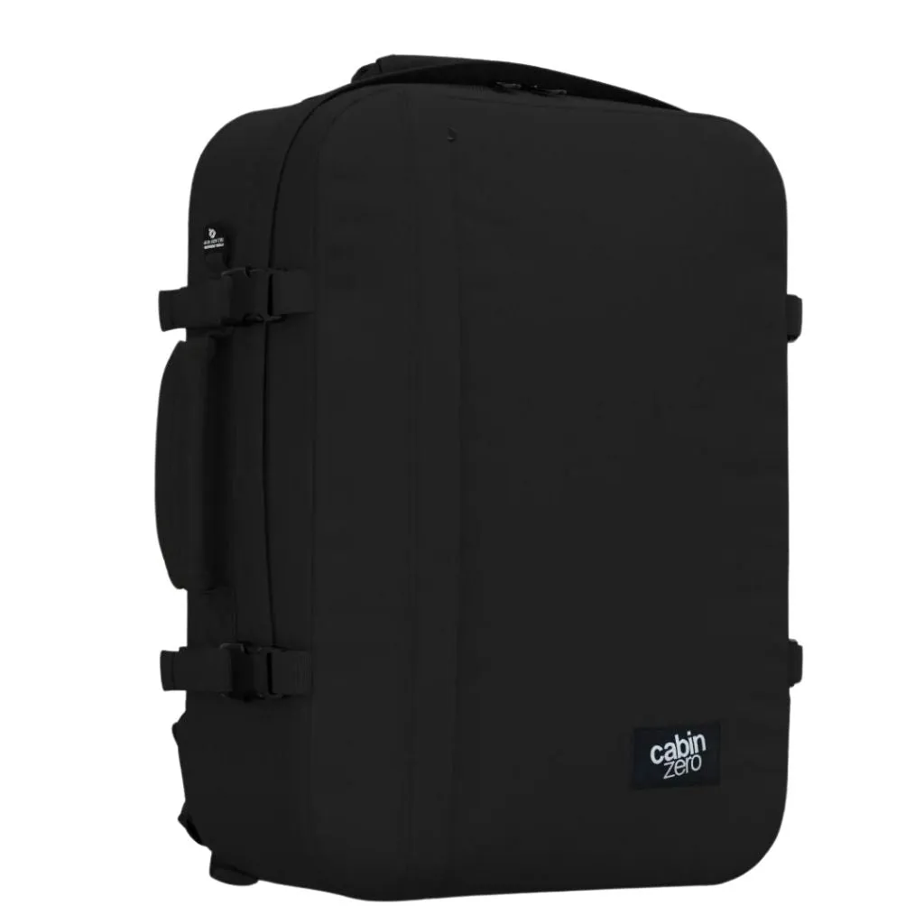 CabinZero Classic 44L Lightweight Carry On Backpack - Black