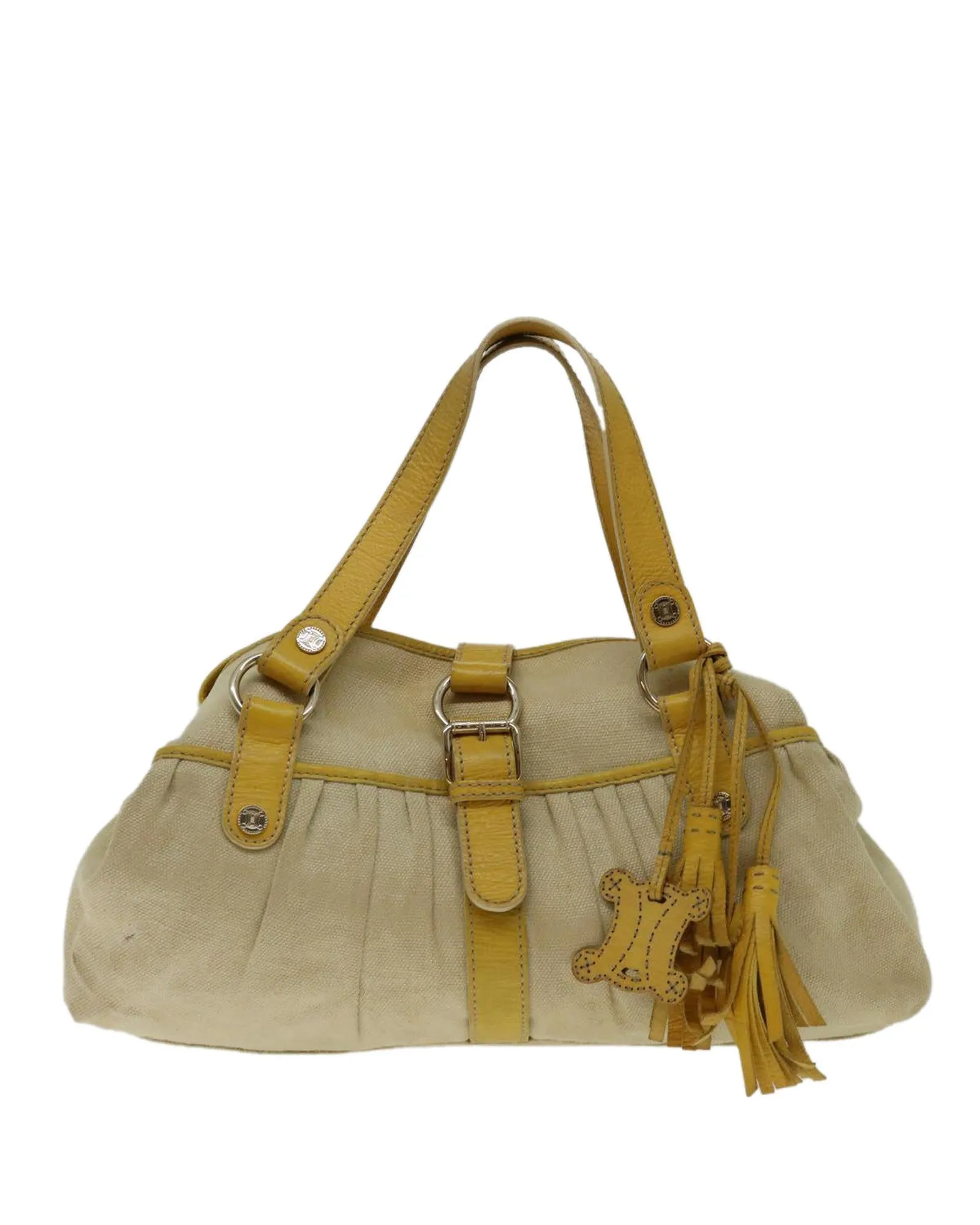 Canvas Yellow Hand Bag by Celine