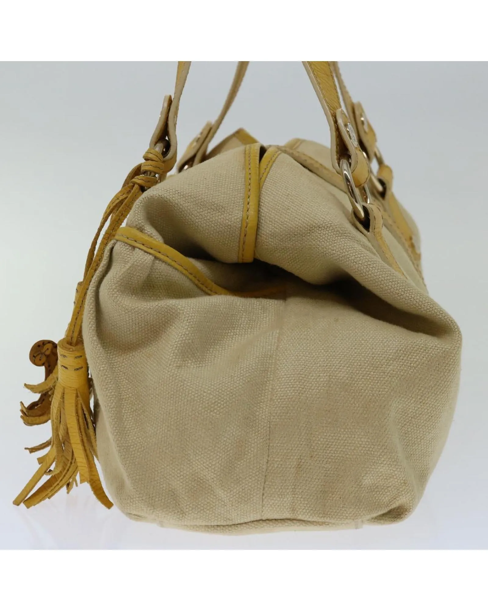 Canvas Yellow Hand Bag by Celine