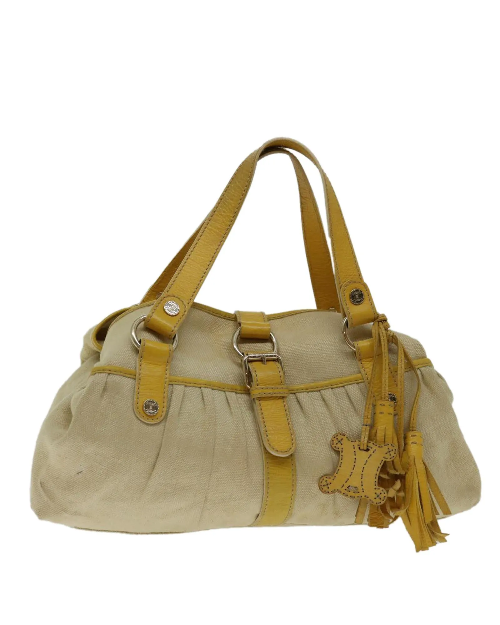 Canvas Yellow Hand Bag by Celine