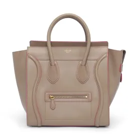 Celine Beige Palmelato Calfskin Mini Luggage Tote