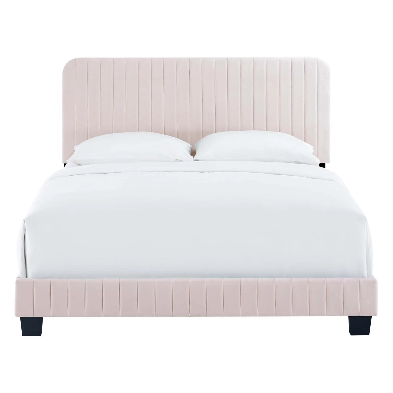 Celine Channel Tufted Performance Velvet King Bed Pink MOD-6329-PNK