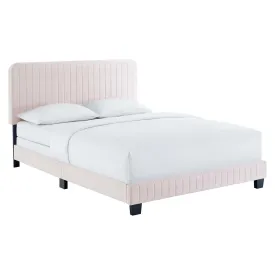 Celine Channel Tufted Performance Velvet King Bed Pink MOD-6329-PNK