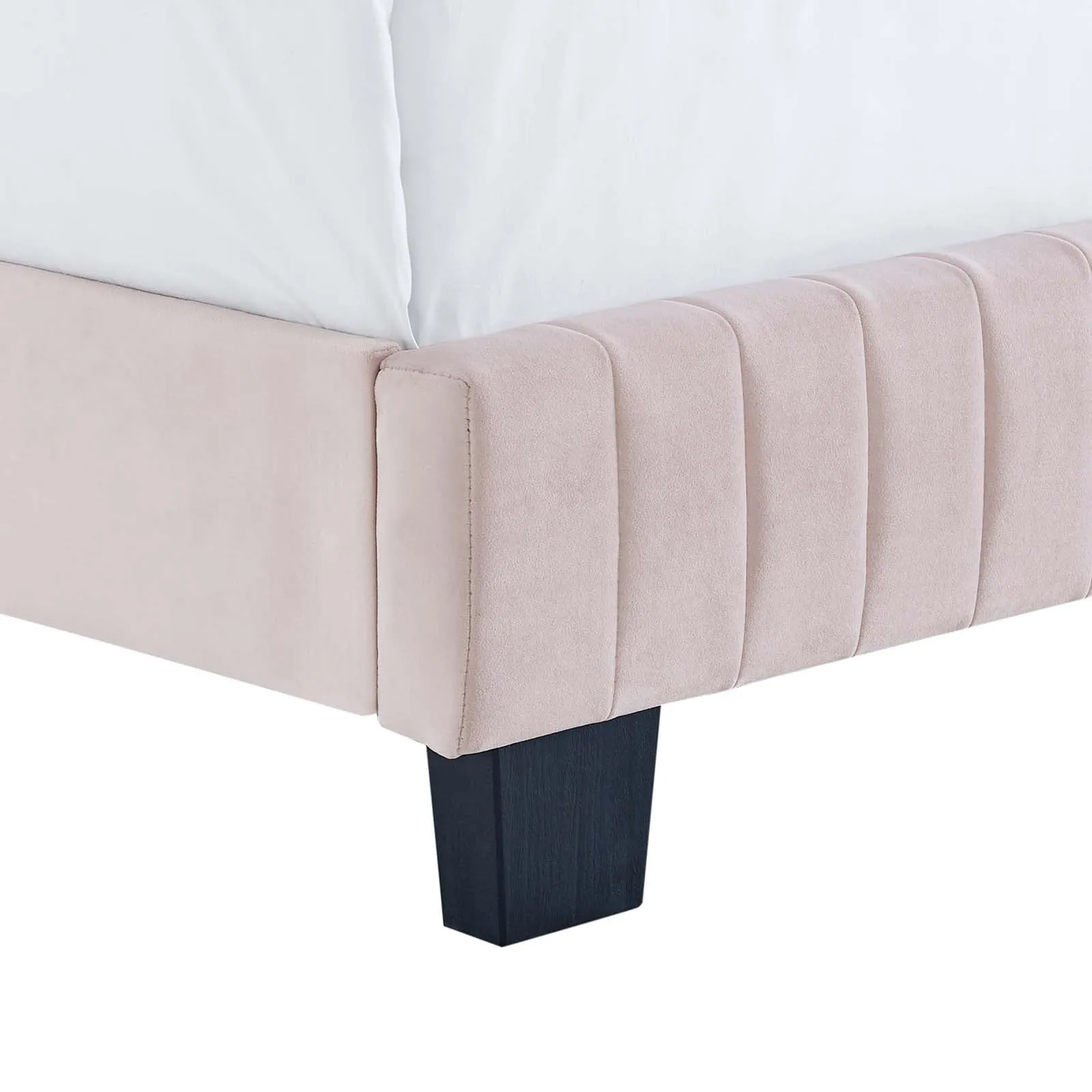 Celine Channel Tufted Performance Velvet King Bed Pink MOD-6329-PNK