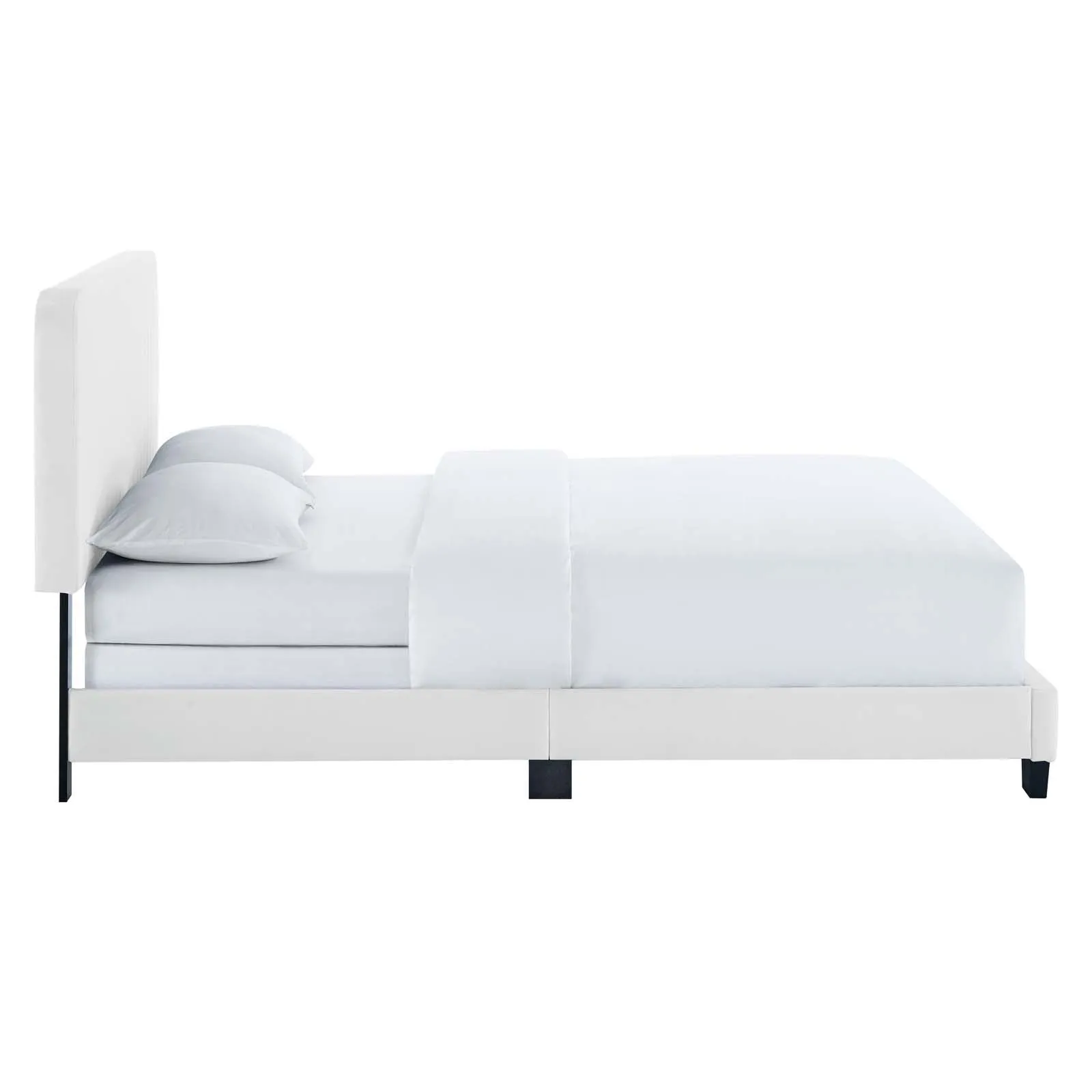 Celine Channel Tufted Performance Velvet King Bed White MOD-6329-WHI