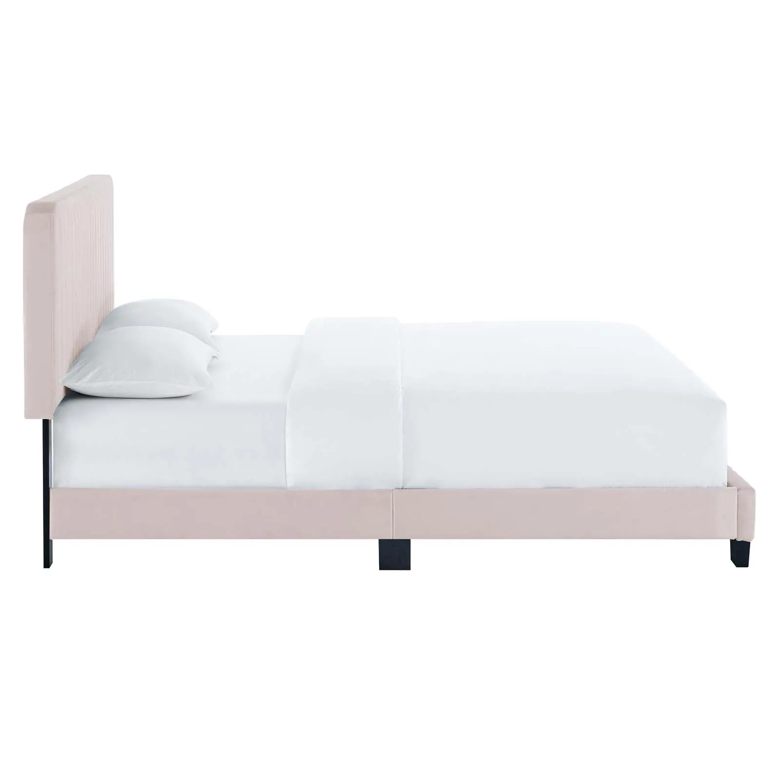 Celine Channel Tufted Performance Velvet Twin Platform Bed Pink MOD-6336-PNK