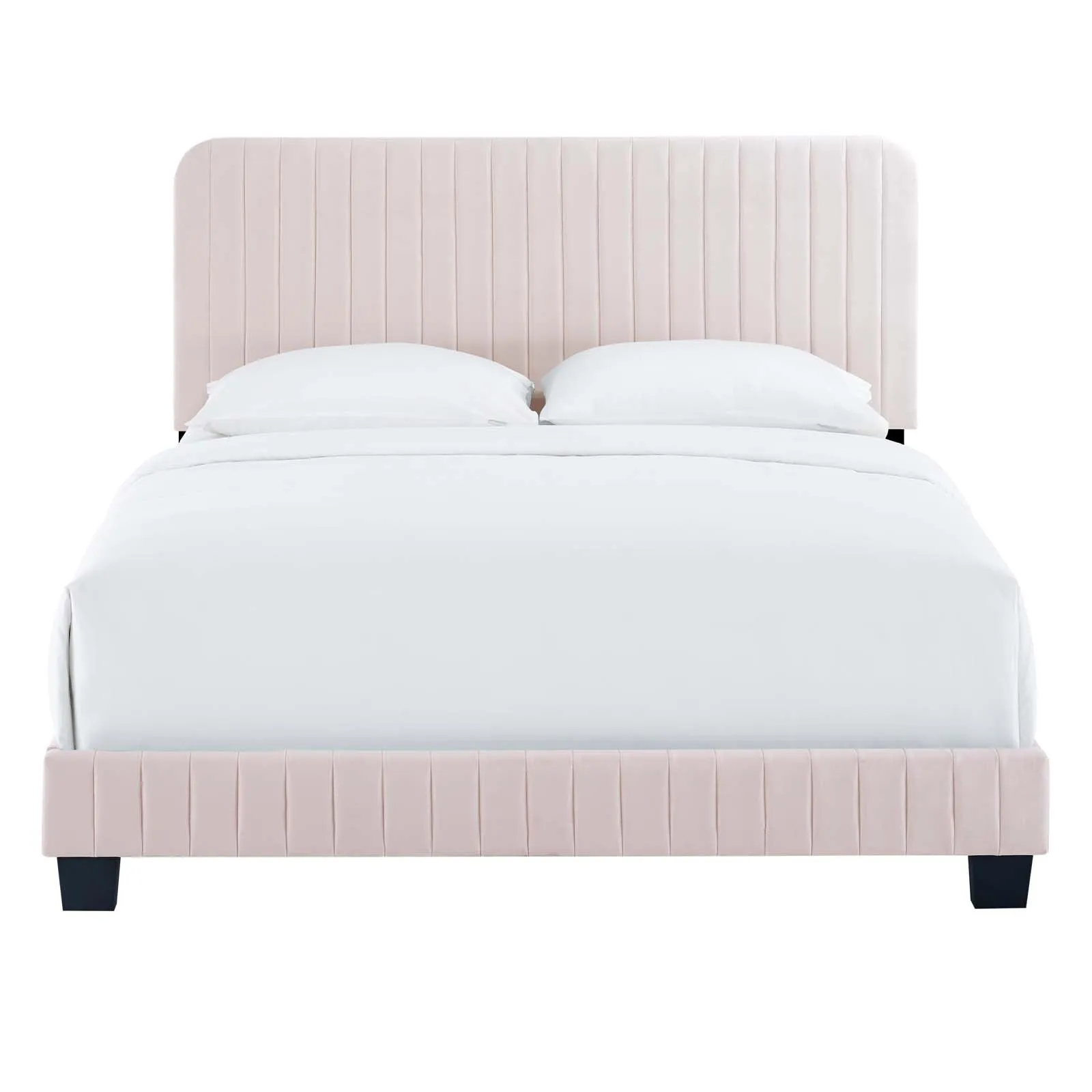 Celine Channel Tufted Performance Velvet Twin Platform Bed Pink MOD-6336-PNK