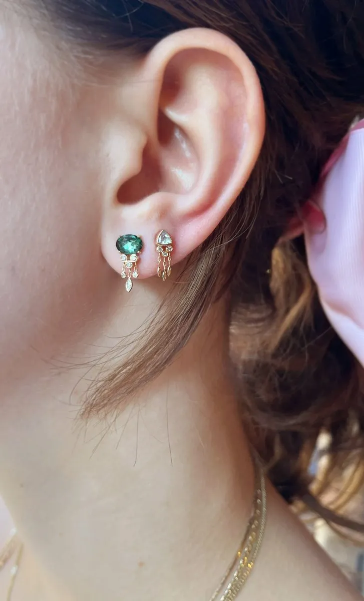 Celine Daoust 14k Green Tourmaline Jellyfish Earrings