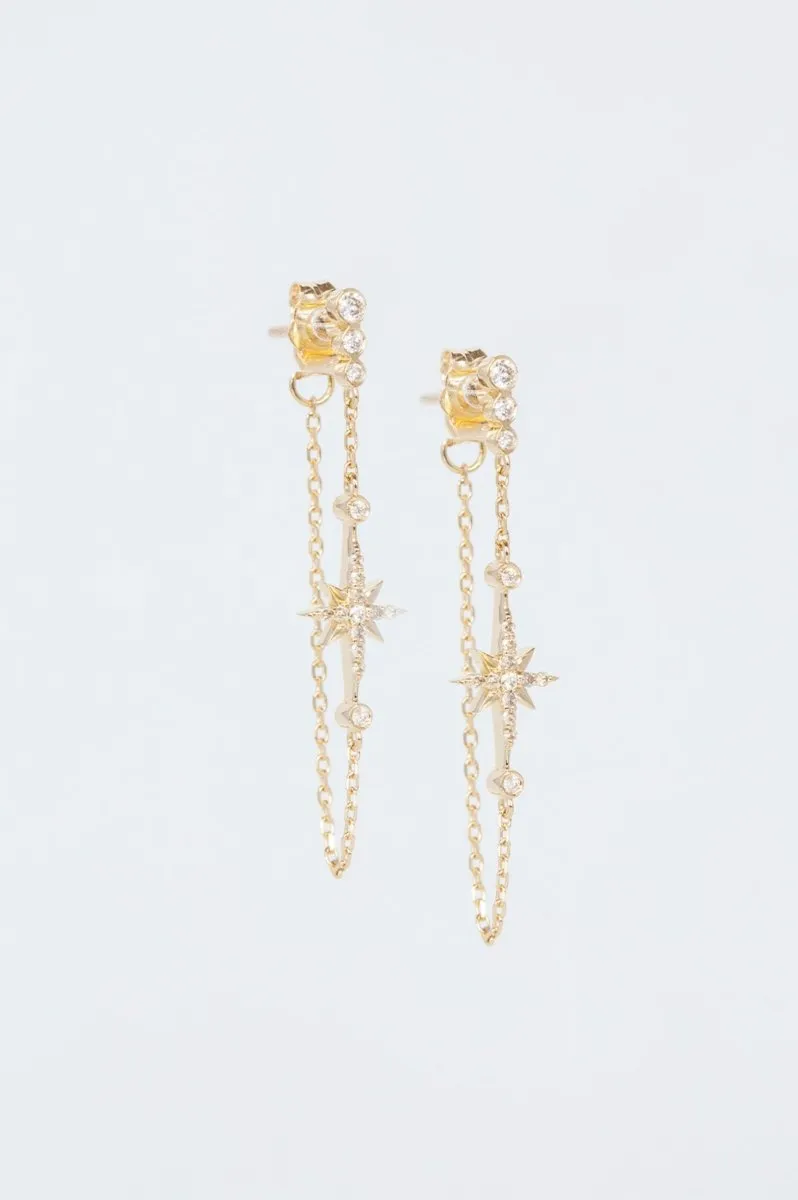 Celine Daoust North Star Diamond Chain Earrings