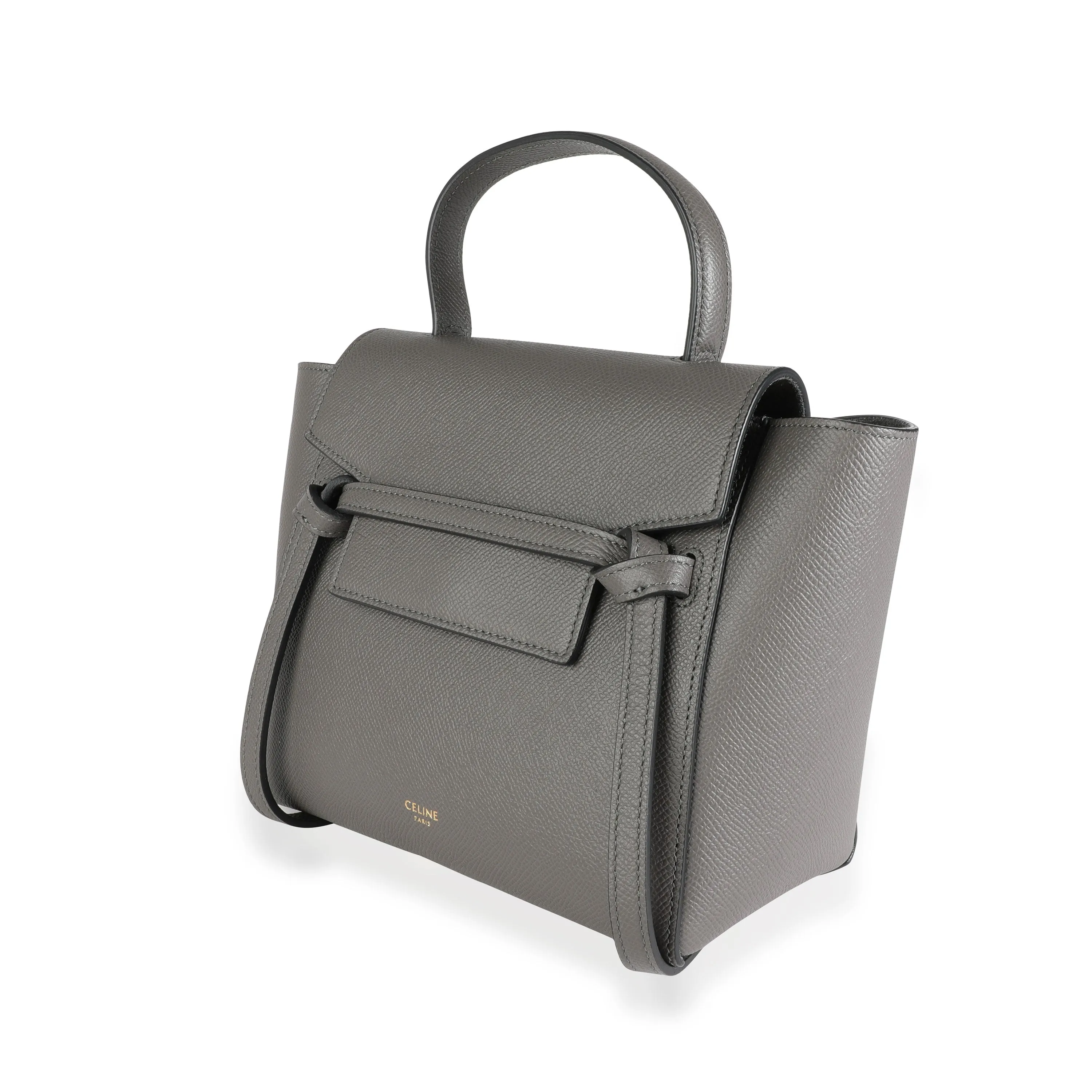 Celine Grey Grained Calfskin Nano Belt Bag