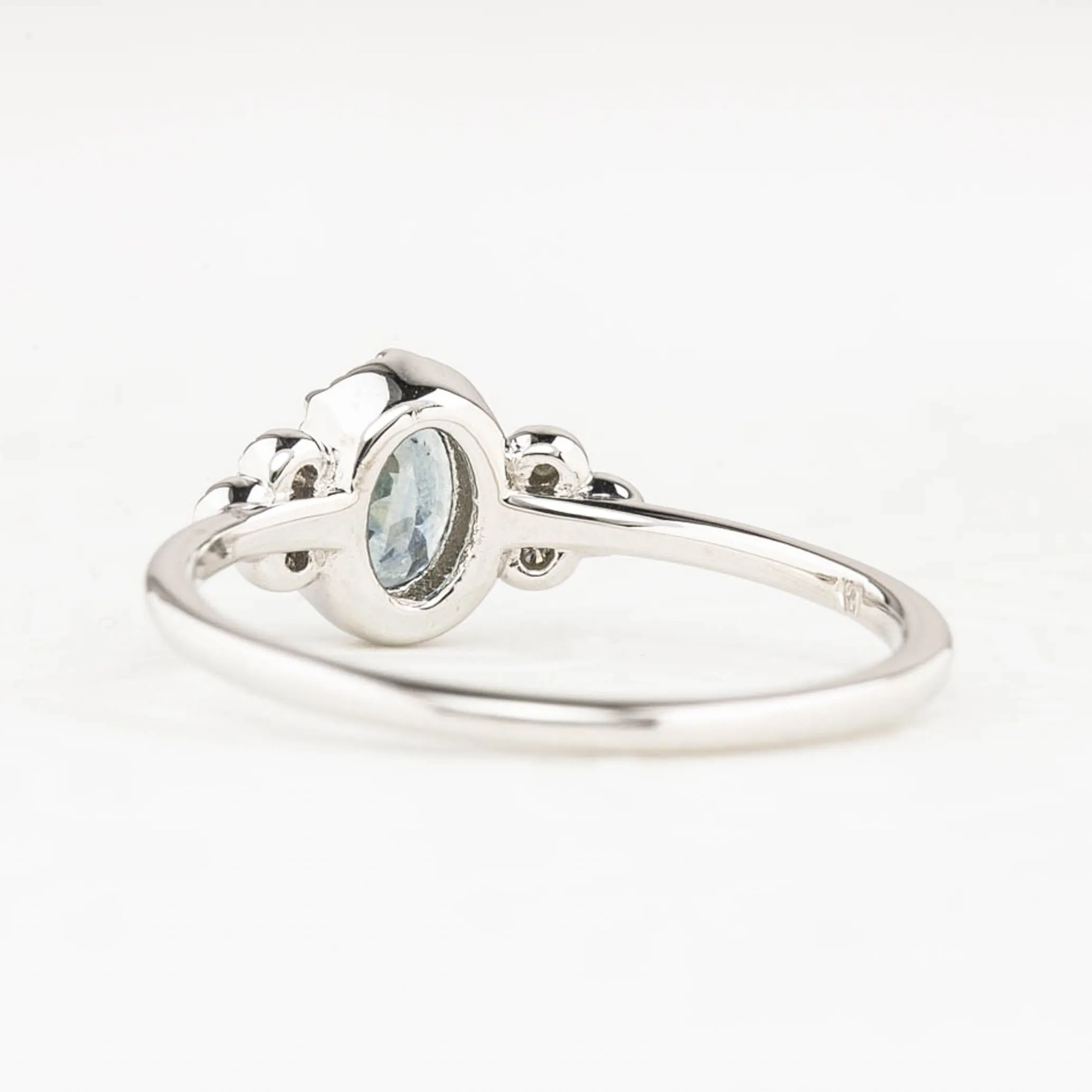 Celine Ring - 6x4mm 0.60ct Blue Montana Sapphire, 14k White Gold