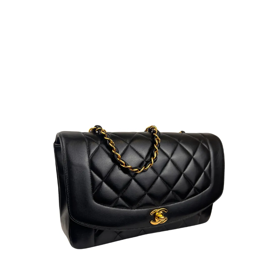 Chanel Black Lambskin Diana